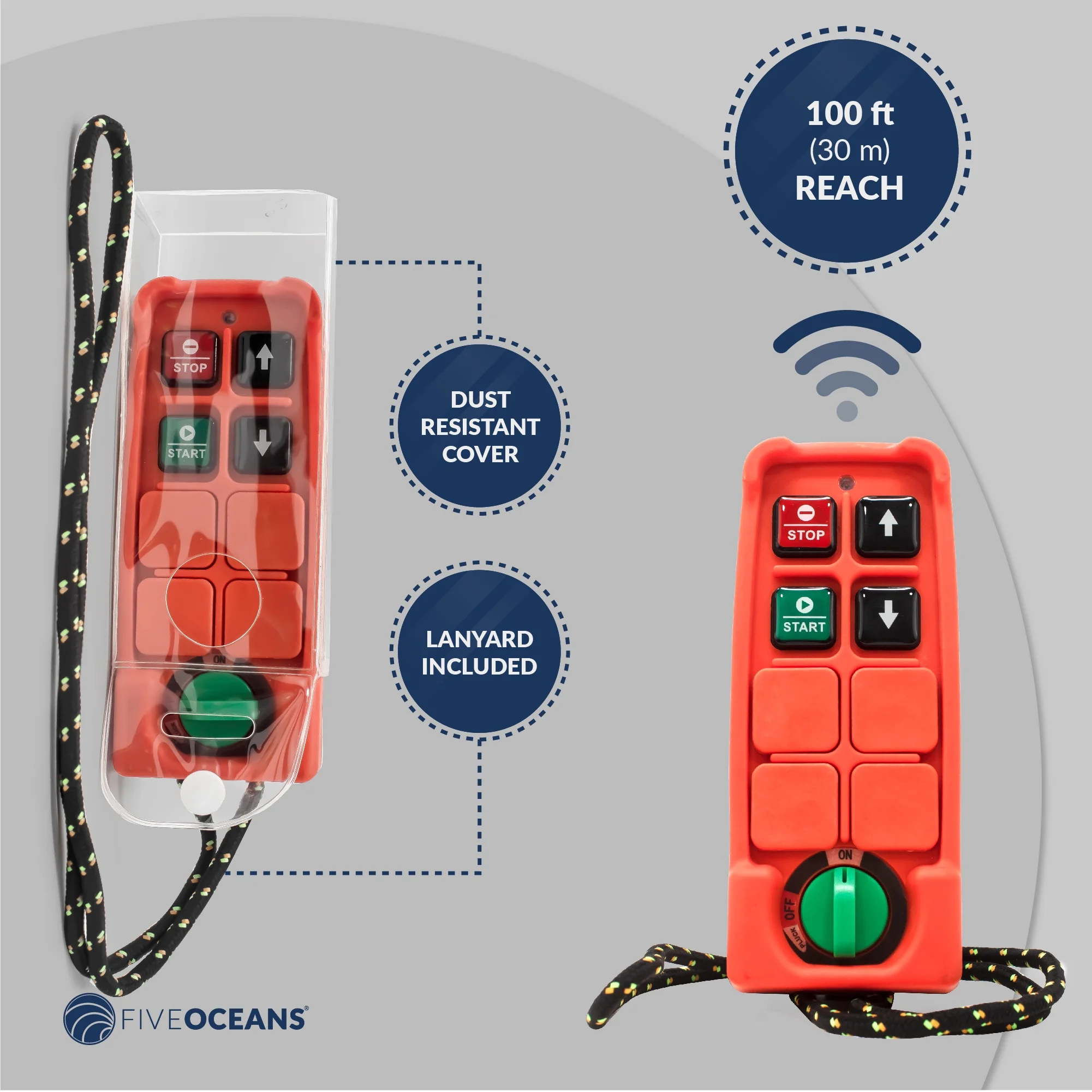 Five Oceans Electric Hoist, Hoist Pulley System, 1100 Lb Electric Winch with Wireless Remote Control 110 Volt - FO4402