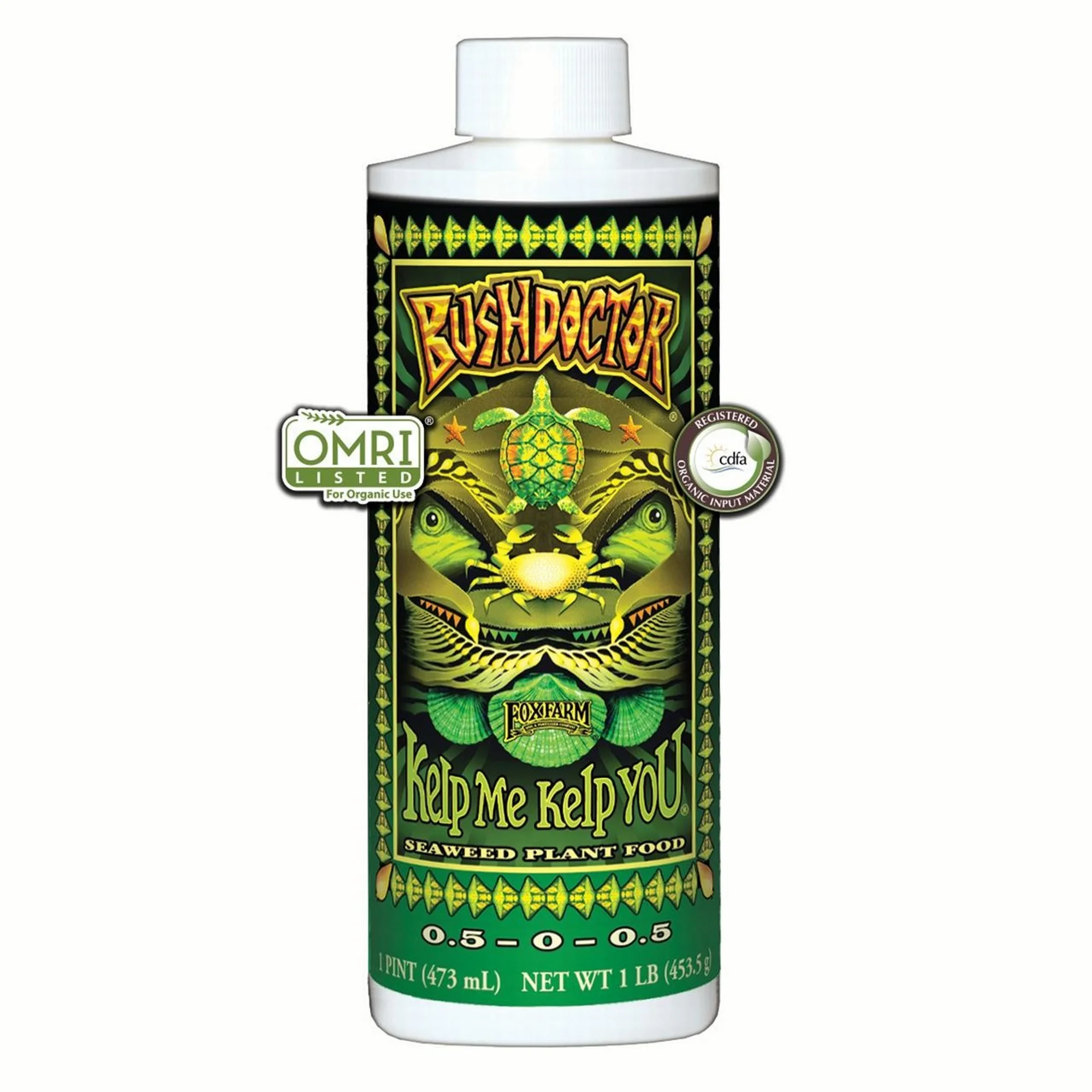 FoxFarm Bush Doctor Kelp Me Kelp You Seaweed Plant Fertilizer Liquid, 1 Pint