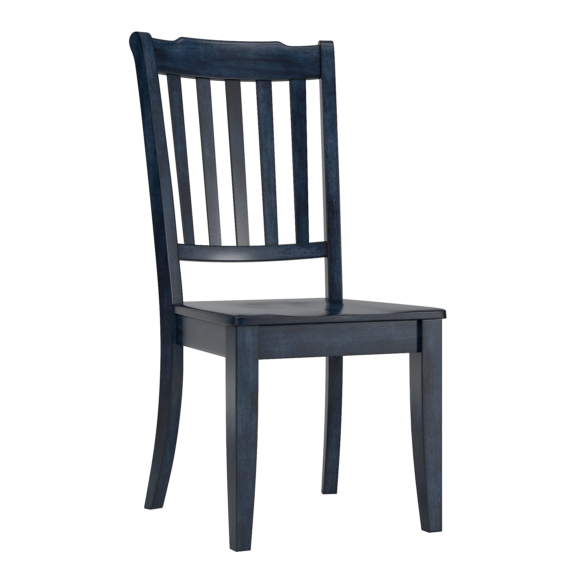 Weston Home Farmhouse Wood Dining Chair with Spindle Back, Set of 2, Antique Denim