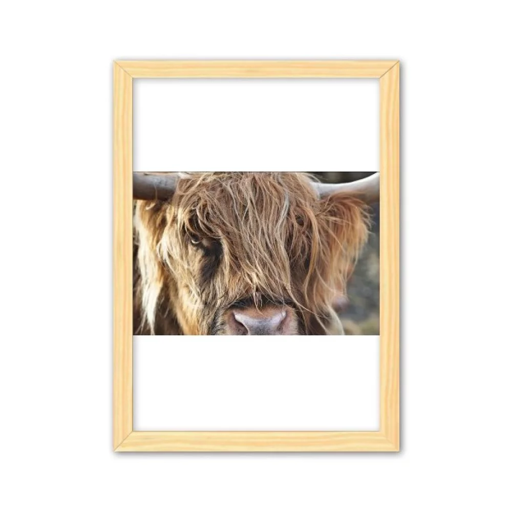 m Animal Buffalo Decorative Wooden Painting Home Decoration Picture Frame A4