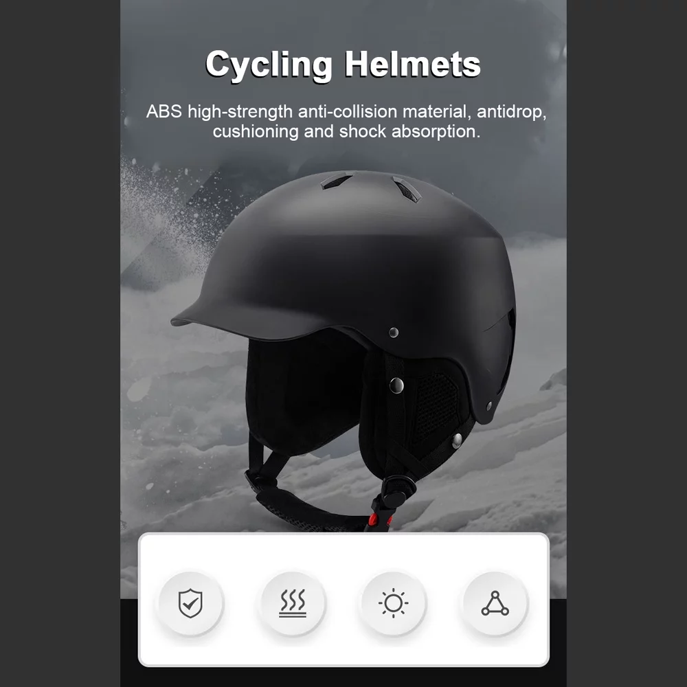 Ski Mirror Elastic Band Winter Warm Cycling Helmets, Adjustable Motorcycle Electric Bike Safety, Men Women Ski Snowboard Helmets