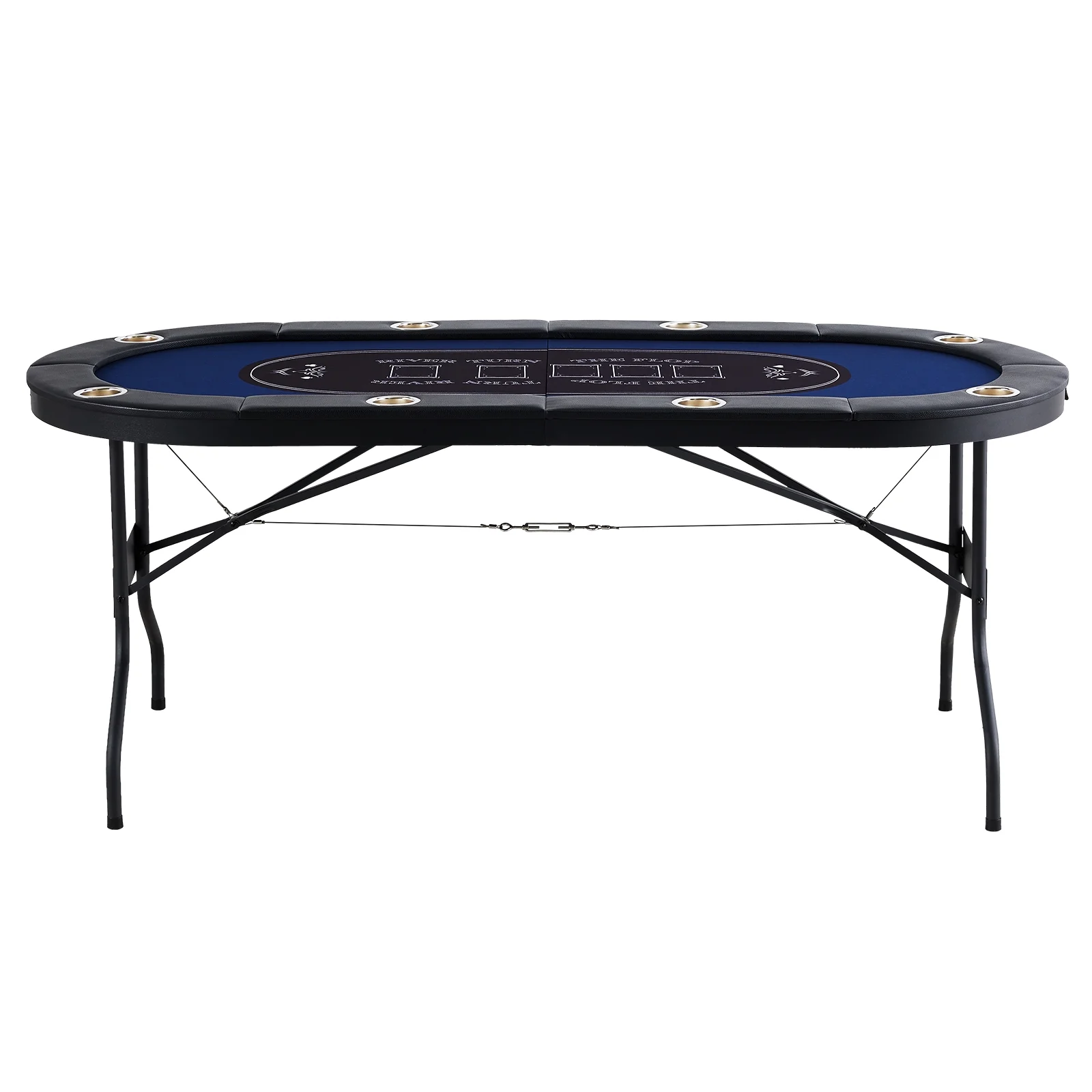 SKYSHALO 8 Player Oval Foldable Poker Table Casino Blackjack Texa Holdem Table 72