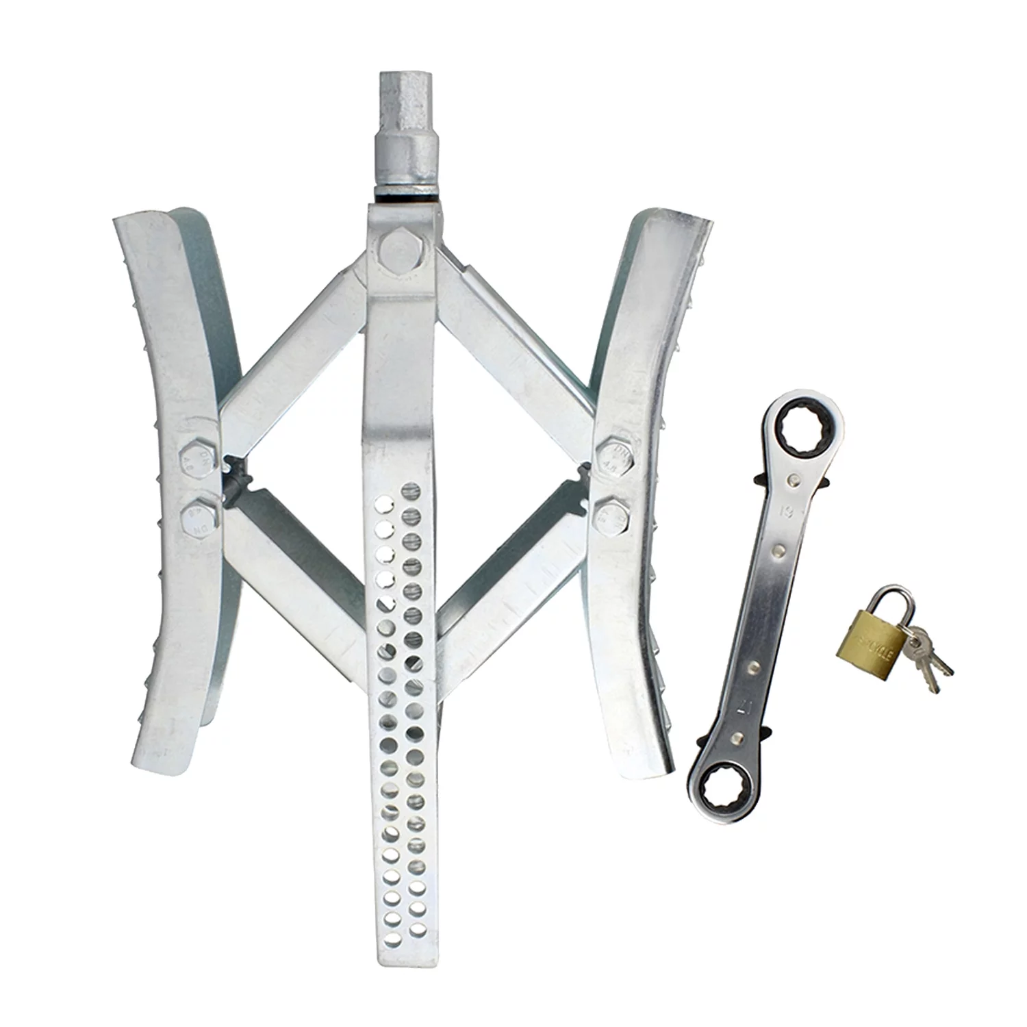 Dumble Metal Locking RV Tire Chock Trailer Wheel Lock RV Wheel Stabilizer 1-Pack