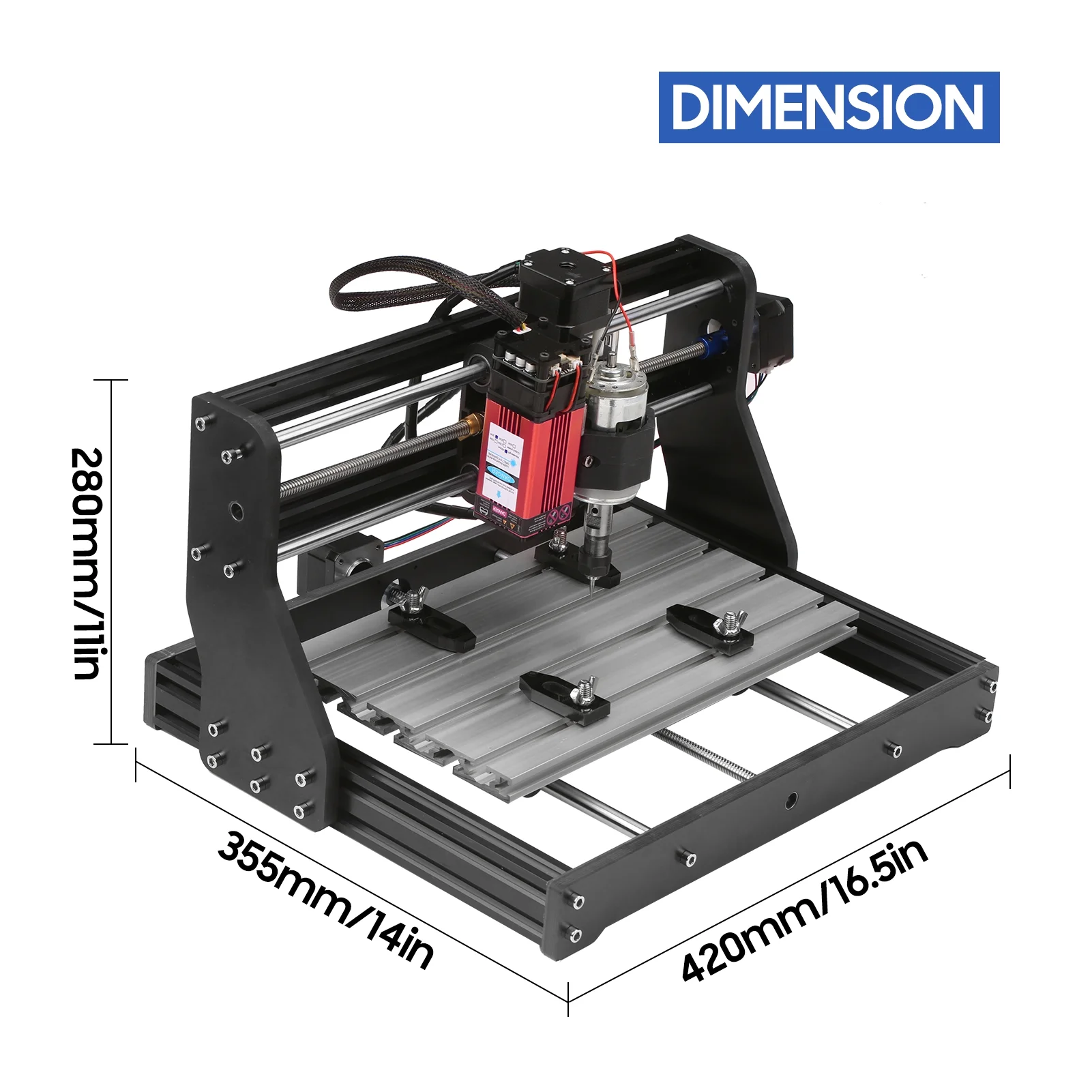 30*18 Pro Router Kit GRBL Control 3 with with Offline Controller 10W Module Acrylic PCB PVC Wood Carving Milling Engraving Machine Engraver XYZ Working Area 300x180x40mm (EU Plug)