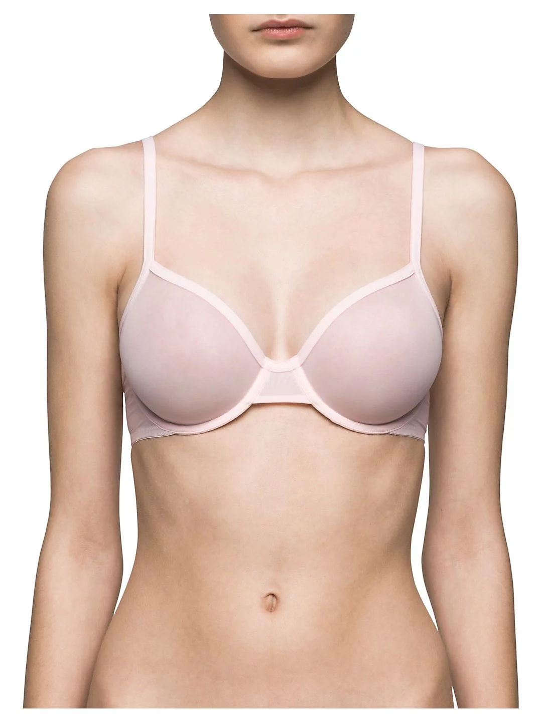 Calvin Klein Women’s Sheer Marquisette Unlined Demi Bralette, Nude, 32C