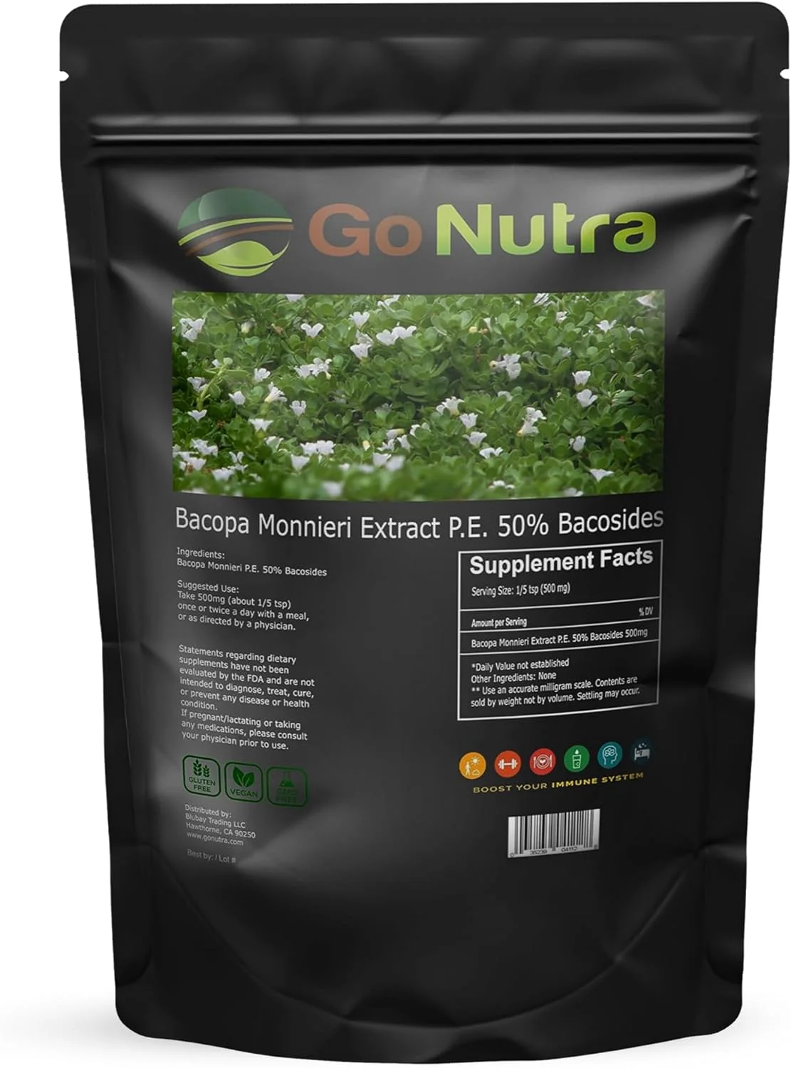Bacopa Extract Powder (Bacopa Monnieri) 50% Bacosides - Herbal Extract Brahmi Supplement (4 oz.)