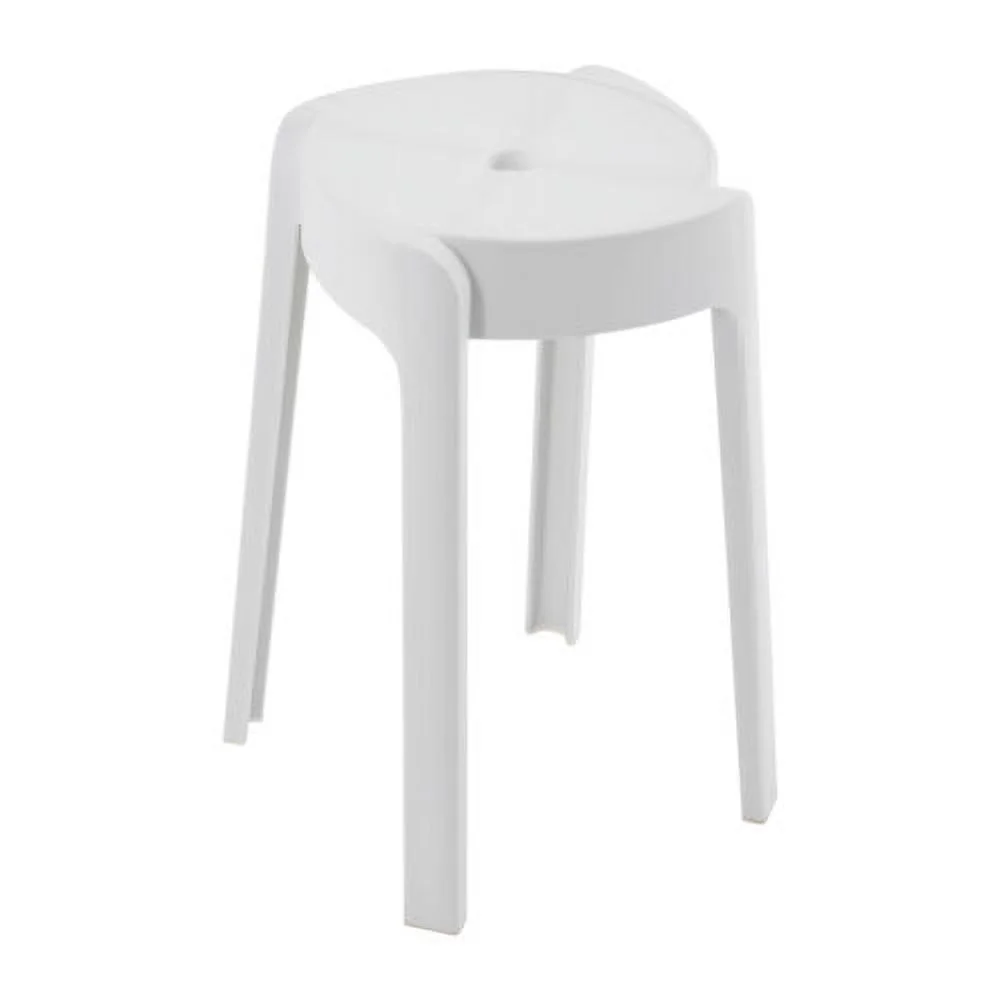 5Pcs Plastic Stools 18'' Height Indoor OutdoorKitchen Bar Chairs Stackable White