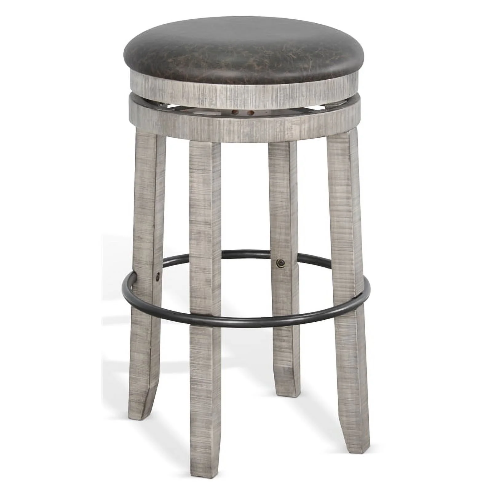 Home Bar and Swivel Bar Stools in Alpine Gray 3 Piece Set