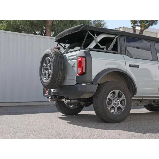 aFe Power Vulcan Series 3 IN to 2-1/2 IN Stainless Steel Cat-Back Exhaust System Polished Fit Ford Bronco 21-22 L4-2.3L (t)/V6-2.7L (tt) 49-33138-P