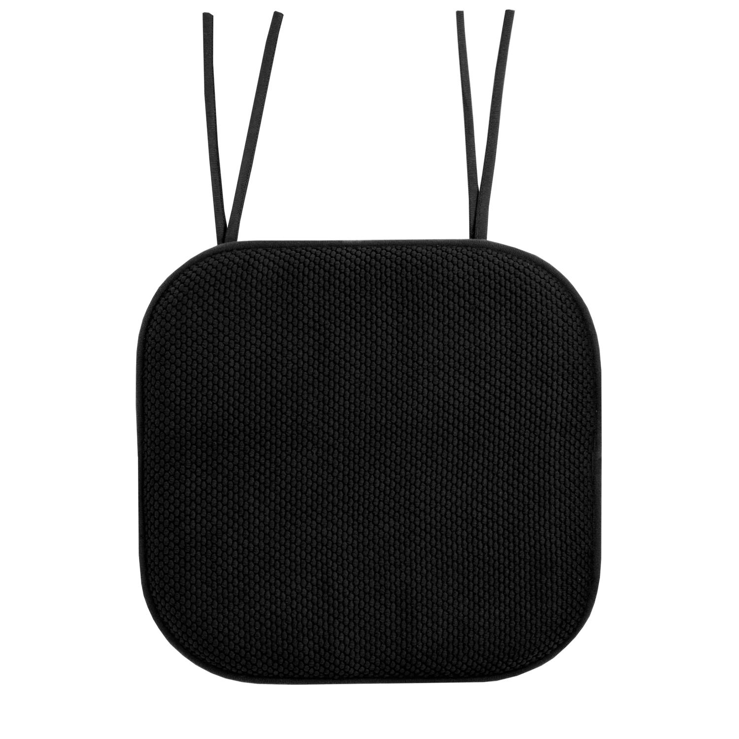 Honeycomb Memory Foam Chair Cushion Pad 16 x 16 Non-Slip Back w/Ties 12 Pack Black