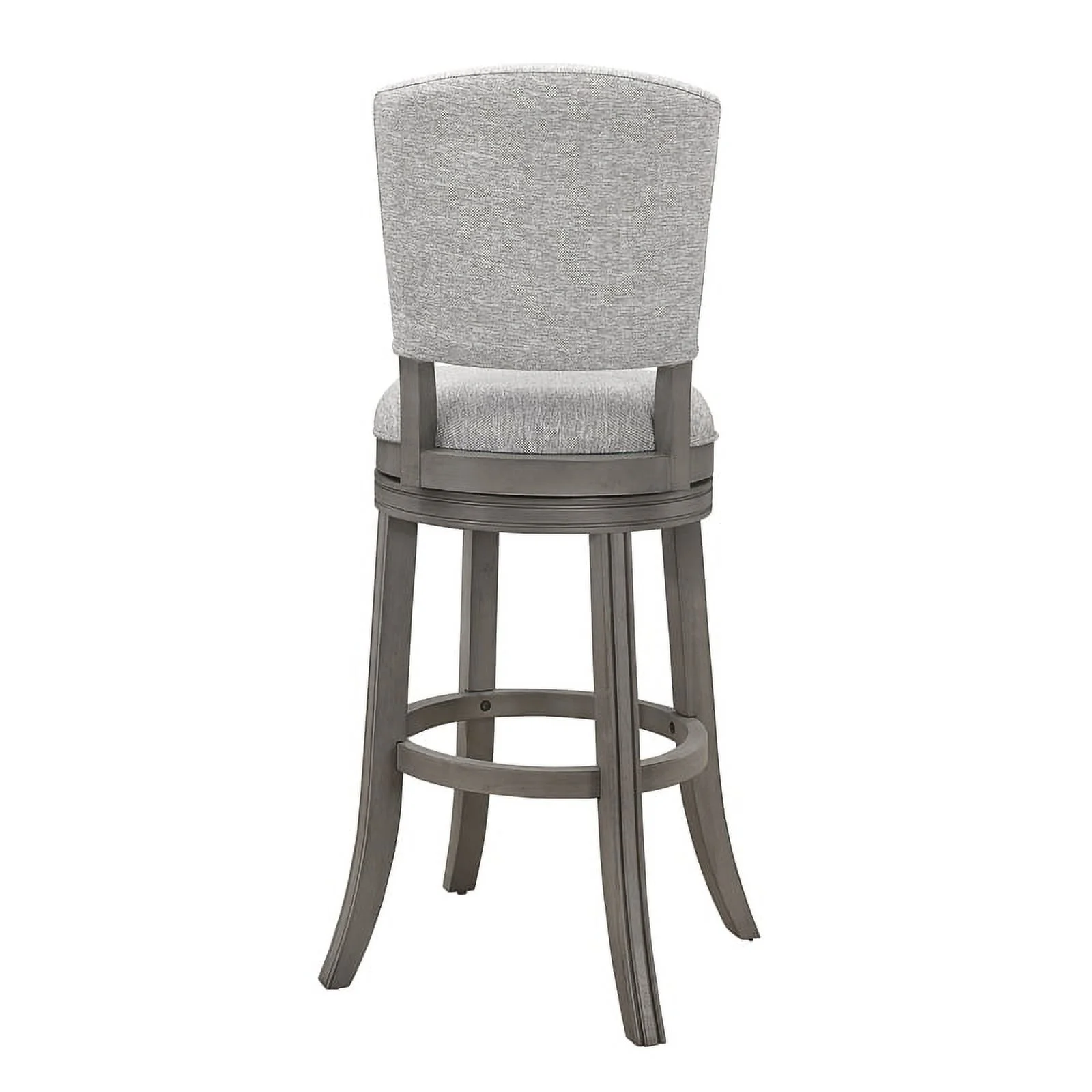 Home Square 3 Piece Upholstered Swivel Wood Bar Stool Set in Antique Gray