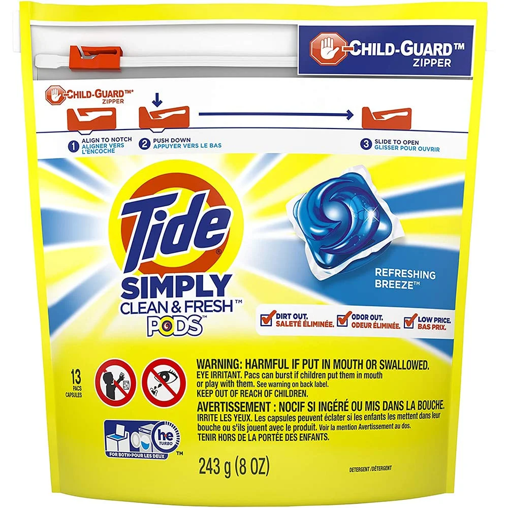 Tide Tide Simply Pods +Oxi Liquid Laundry Detergent Pacs, Refreshing Breeze, 13 Count, 13 Count