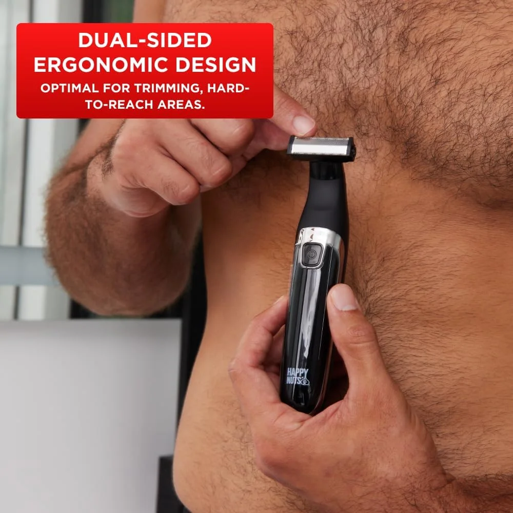 Happy Nuts The Ballber, Groin & Body Hair Trimmer, Waterproof Rechargeable Electric Shaver for Men