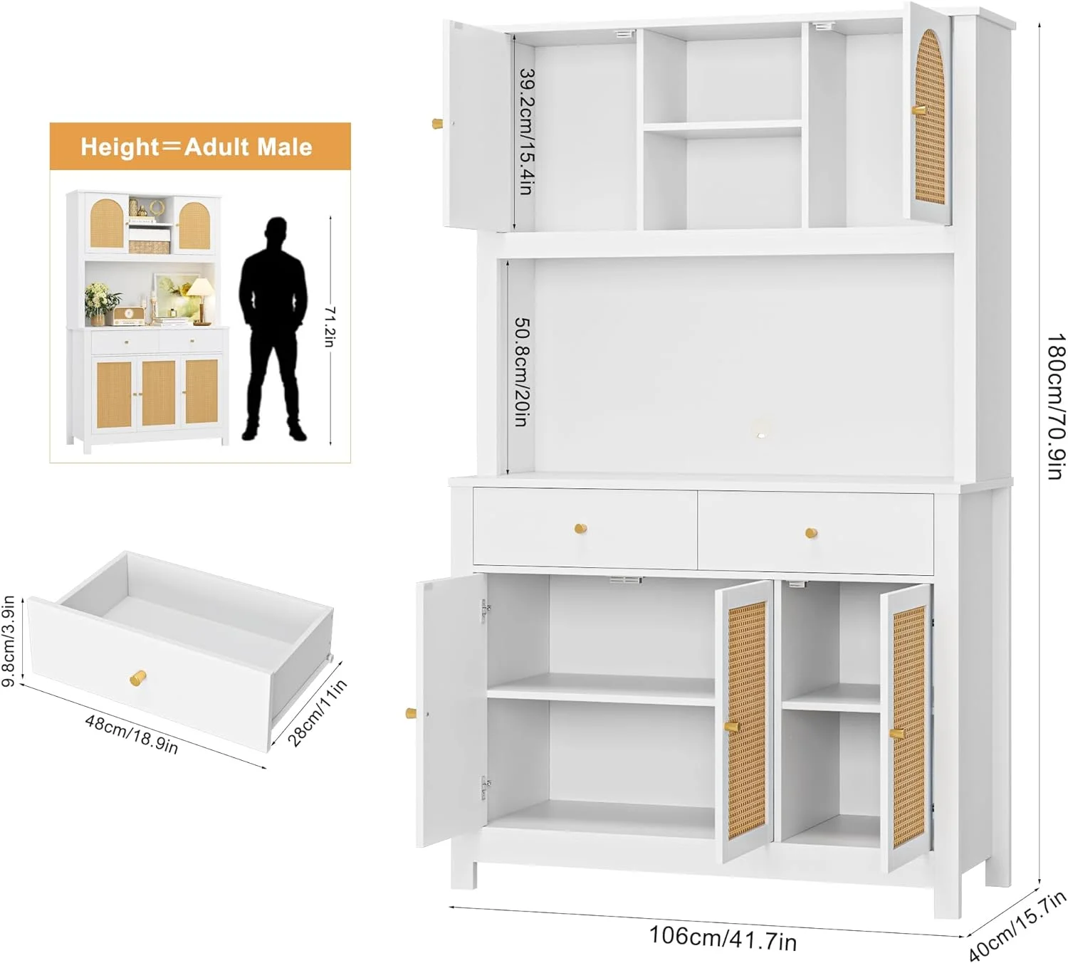 U-ToBe Kitchen Pantry Cabinet, 71