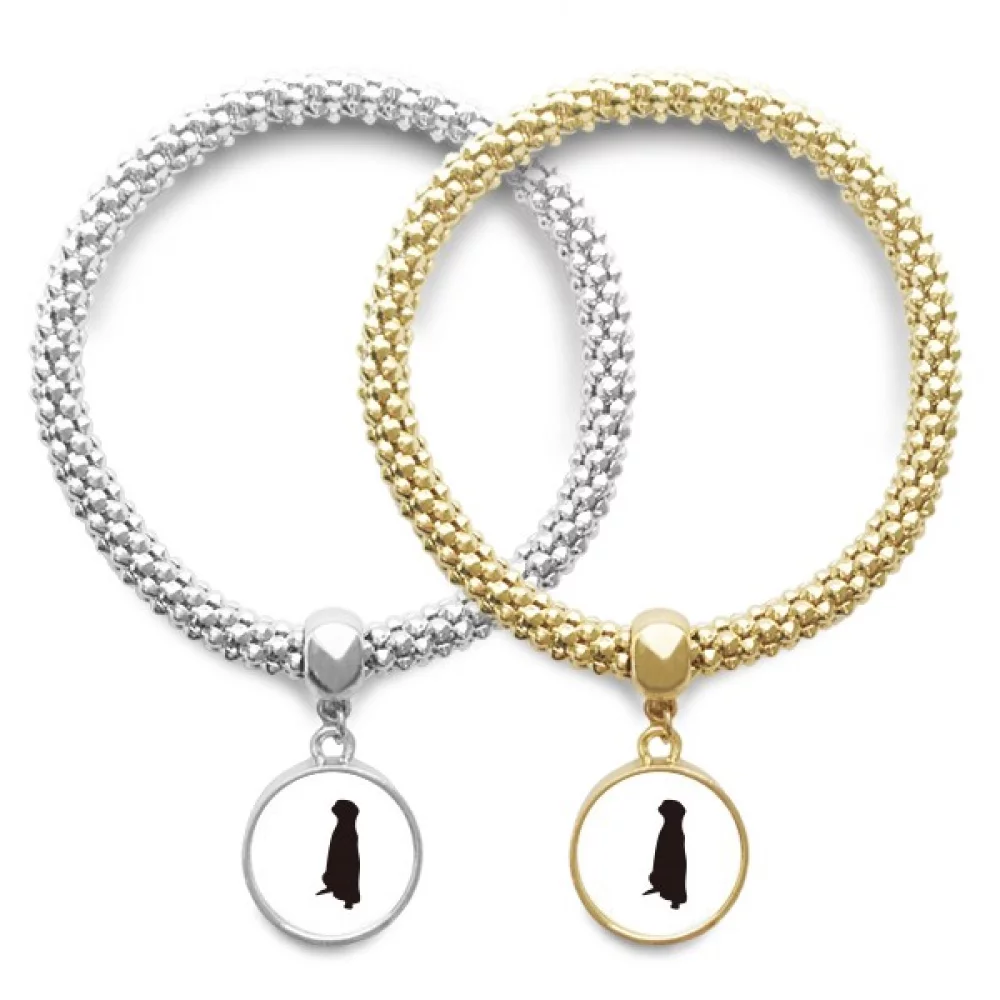 Black Copher Cute Animal Portrayal Lover Bracelet Bangle Pendant Jewelry Couple Chain