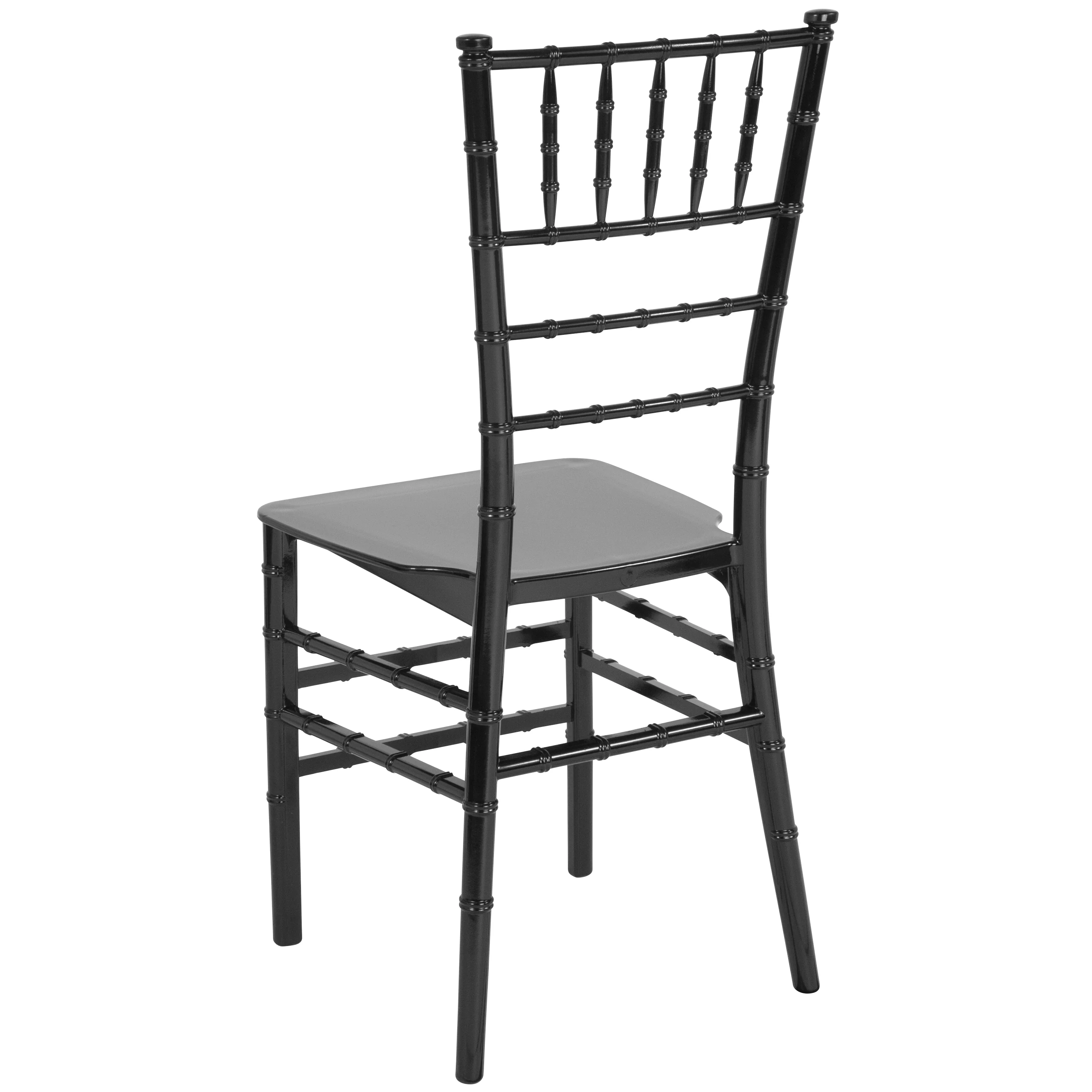 Emma + Oliver Black Stackable Resin Chiavari Chair