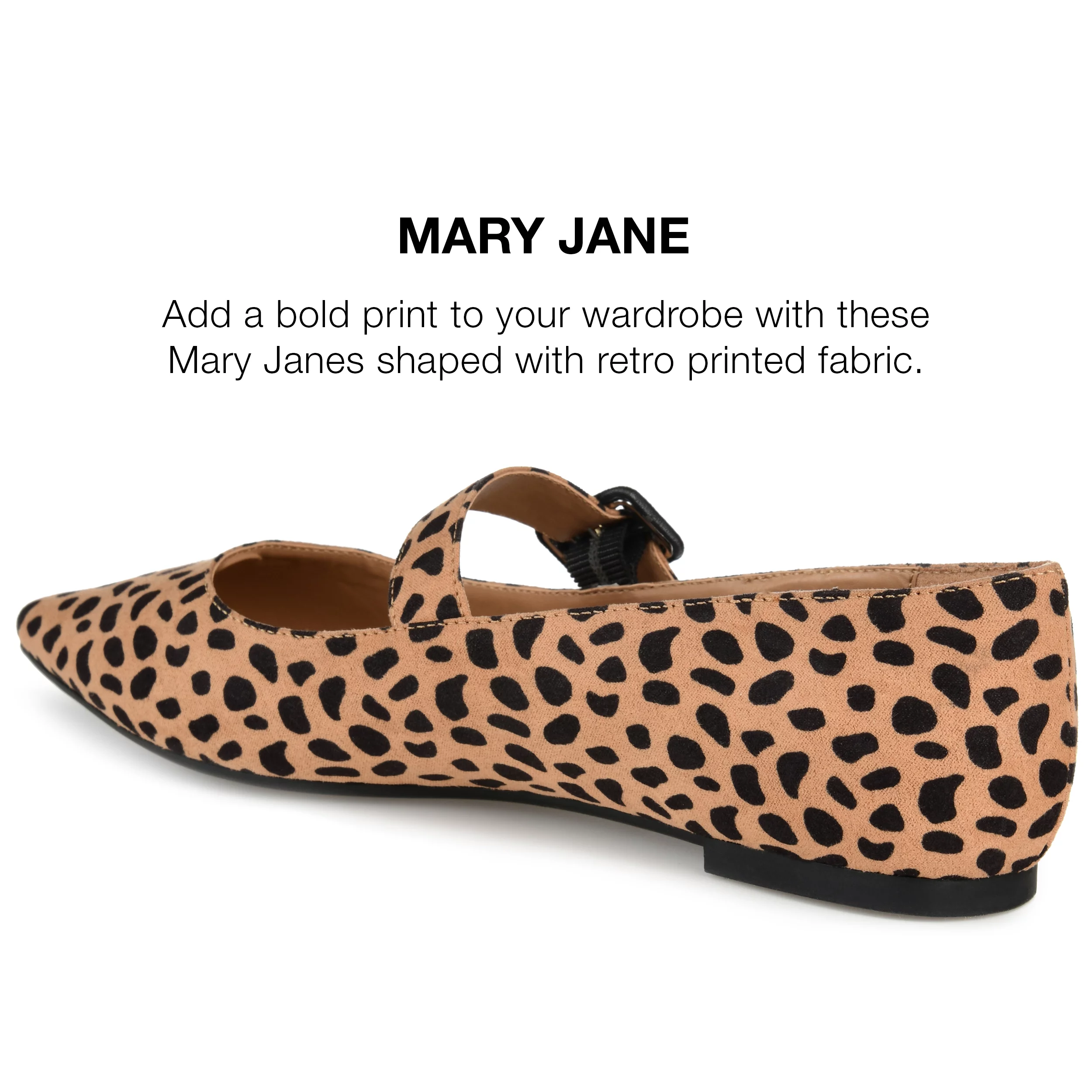 Journee Collection Womens Karissa Buckle Pointed Toe Mary Jane Flats