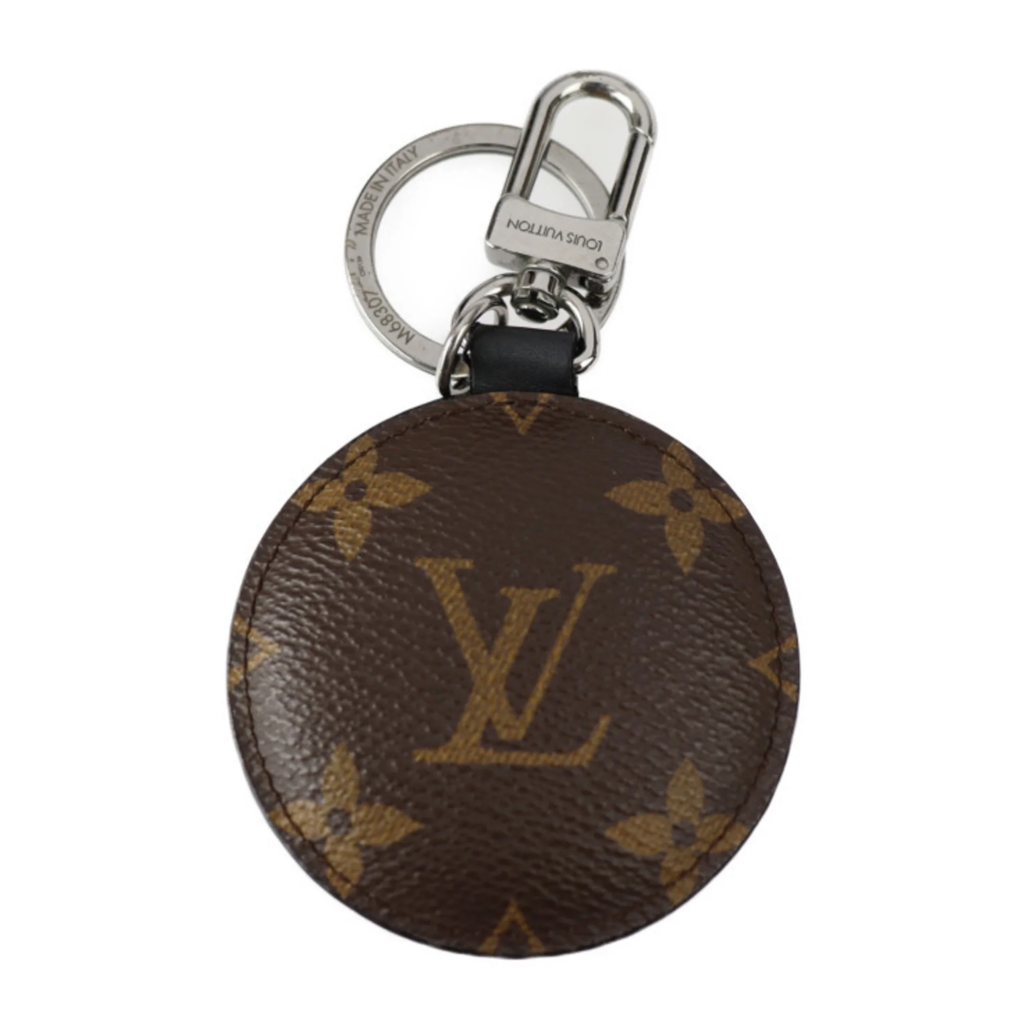 Pre-Owned LOUIS VUITTON Louis Vuitton Portocre paddock key holder M68307 monogram canvas leather brown blue green white silver metal fittings ring bag charm (Good)