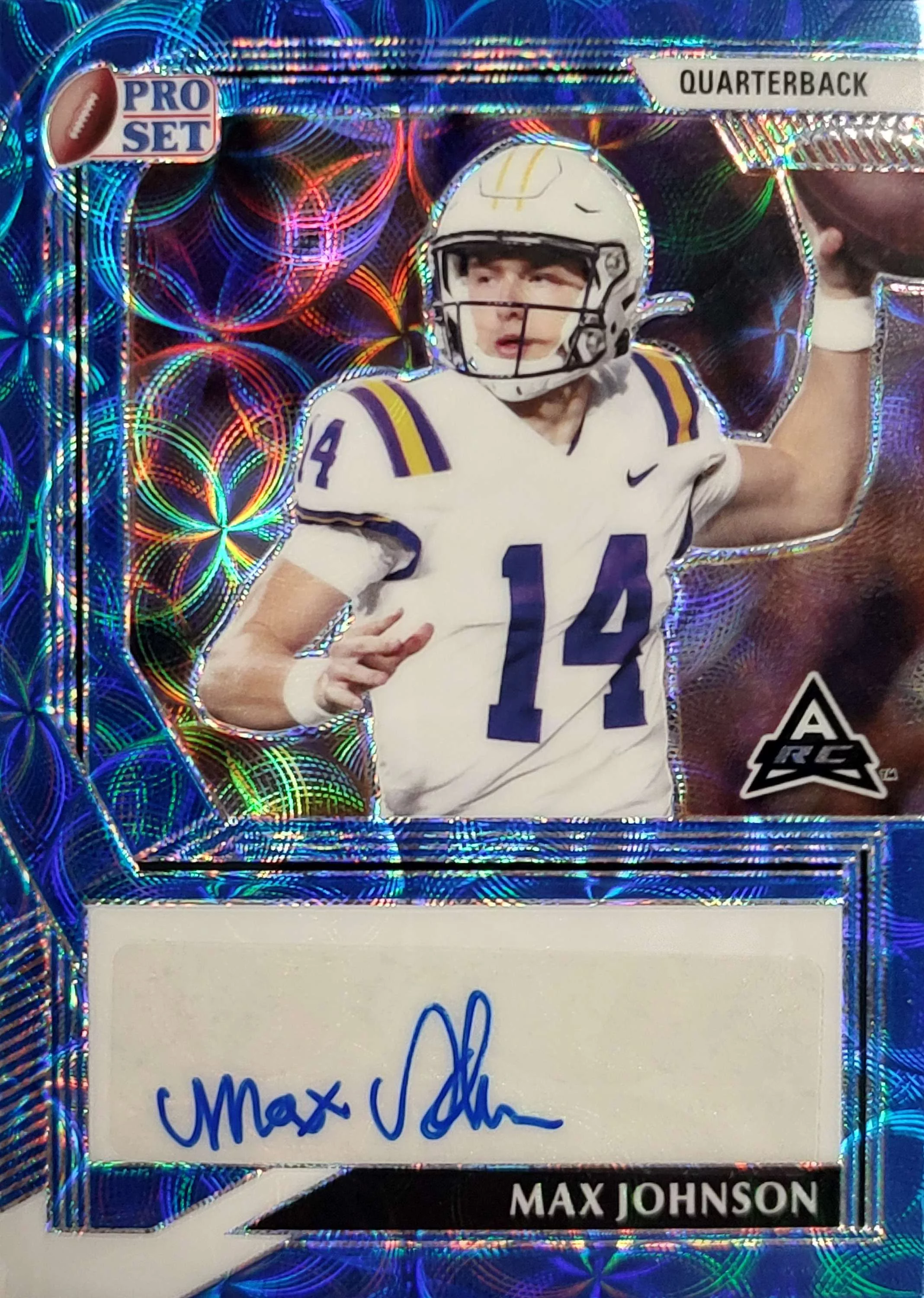 NFL 2022 Leaf Pro Set Metal Max Johnson 10/15 Autographed Trading Card PA-MJ1 (Rookie)