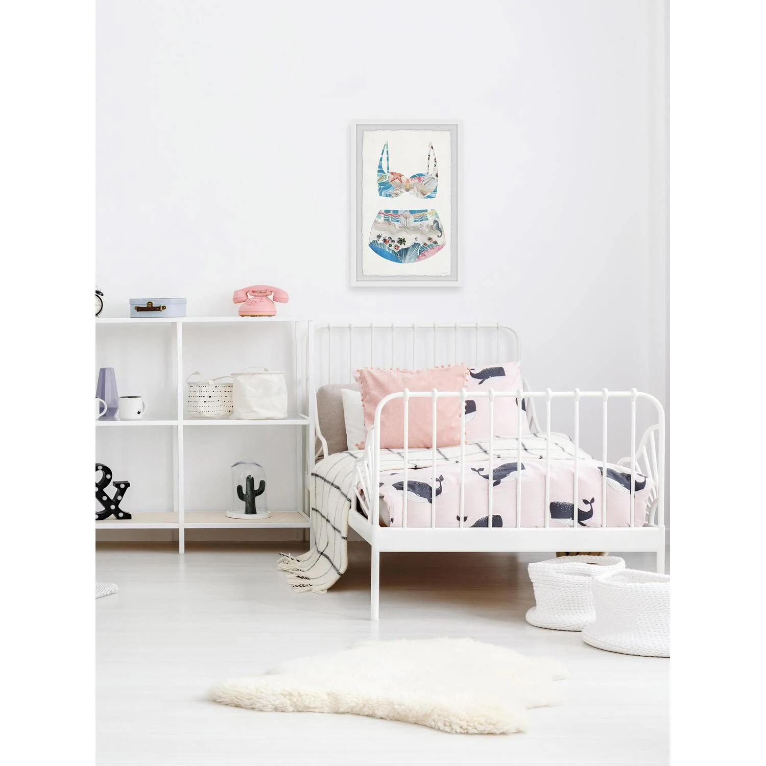 Maykoosh Retro Renaissance Coastal Beach Swimsuit Framed Painting Print