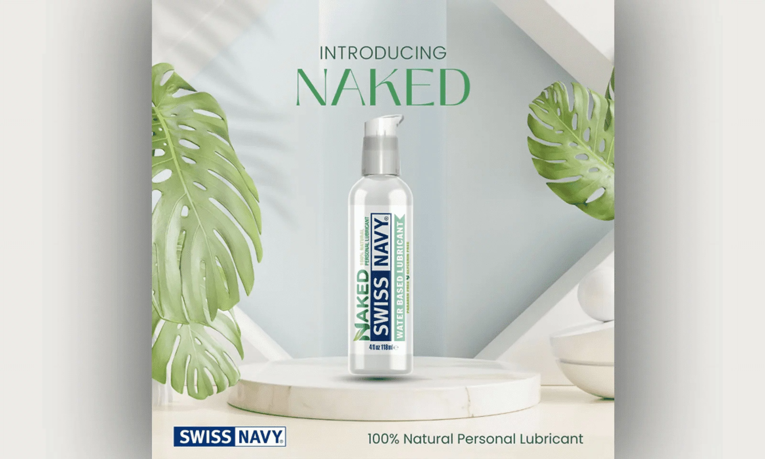 Swiss Navy Naked, 100% Natural Water Based Personal Lubricant for Women, Men and Couples, 4 oz,Gel
