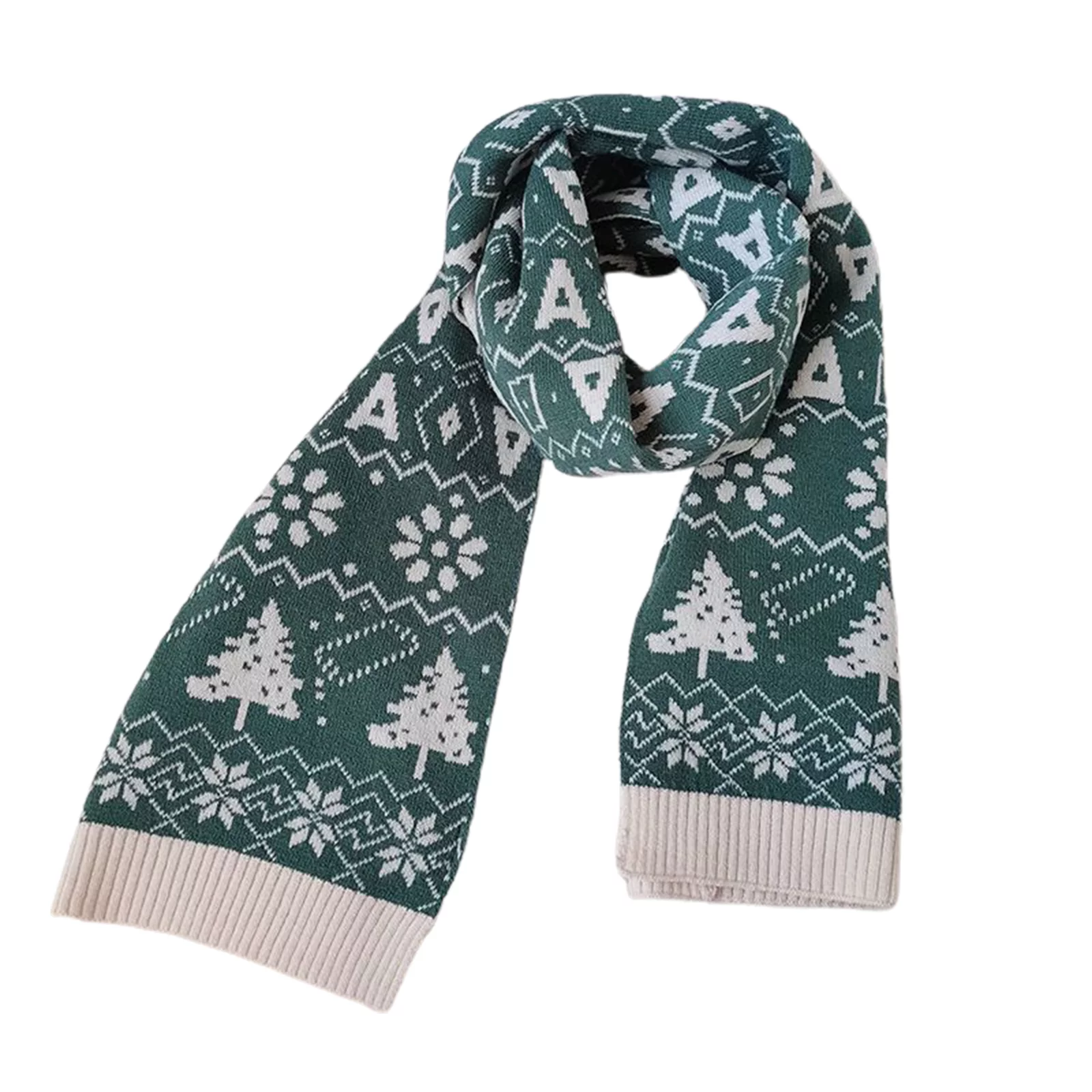Christmas Women Scarf, Tree Pattern Long Scarf Soft Warm Holiday Wrap Winter Scarf Gift