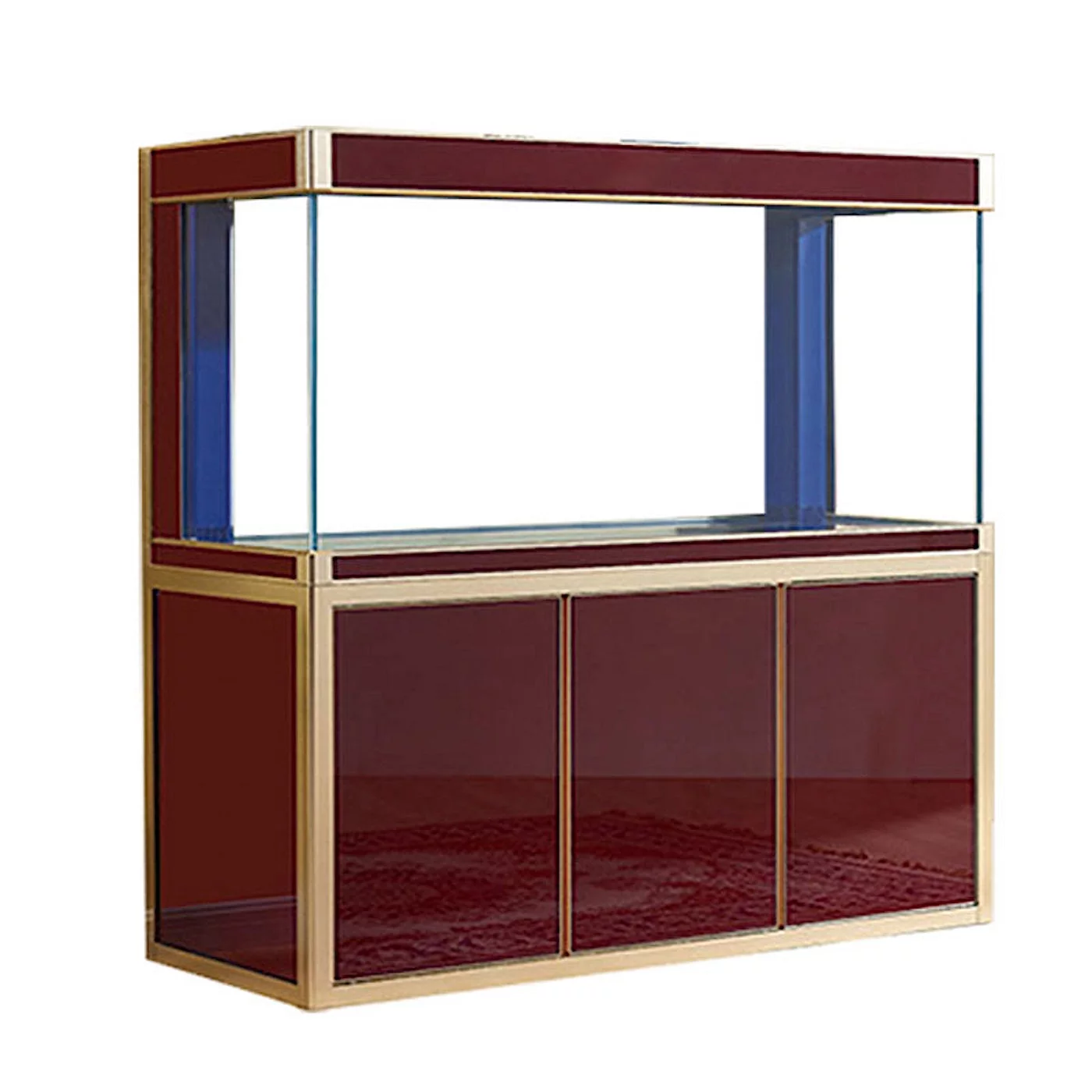 Aqua Dream 175 Gallon Tempered Glass All-in-one Aquarium Red and Gold