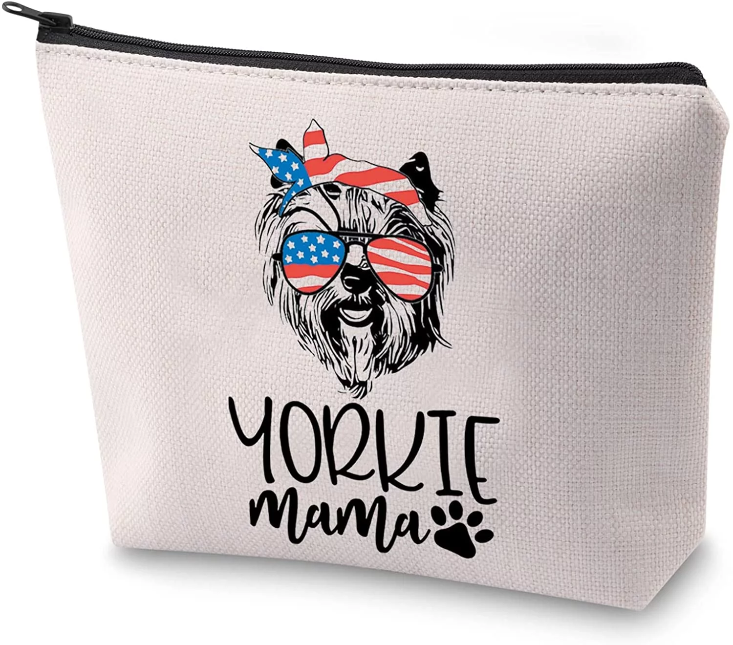 Yorkie Dog Owner Gift Funny Yorkie Mama Dog Lover Zipper Pouch Makeup Bag