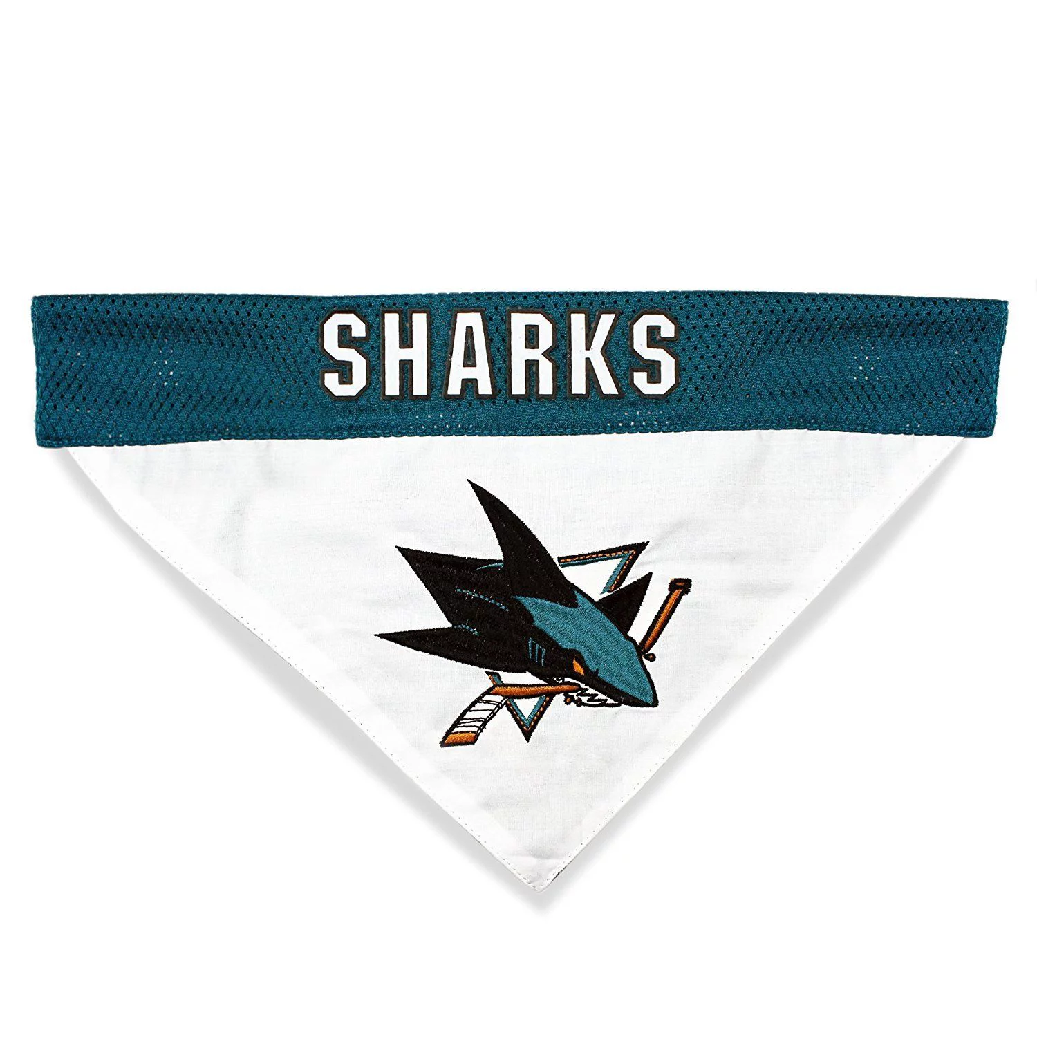 Pets First NHL San Jose Sharks Bandana! NEW Reversible Pet Bandana - 2 sided Premium Bandanna