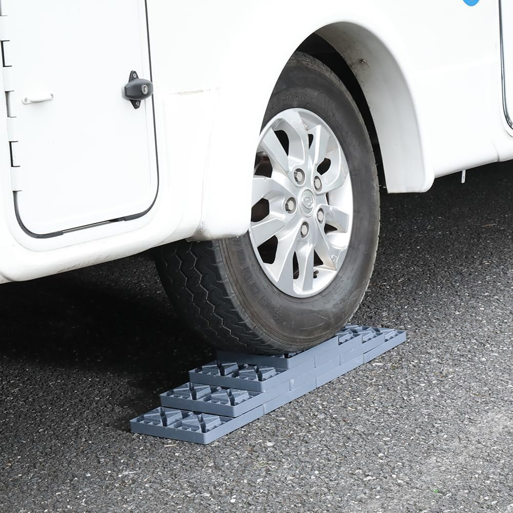 GarfatolRv RV Leveling Blocks, Heavy Duty Camper Leveling Blocks and Interlocking Design,Camper Levelers 10 Pack with Packing Bag Carrying (Gray)