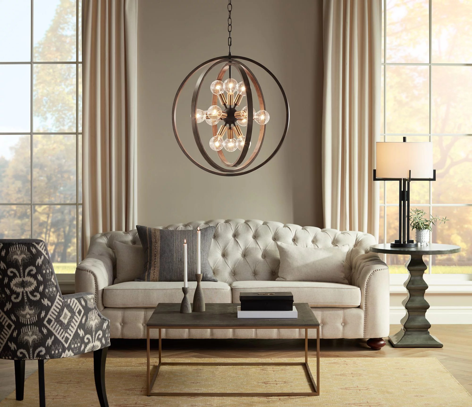 55 Downing Street Traditional Gray Slate Round Accent Table 25 3/4