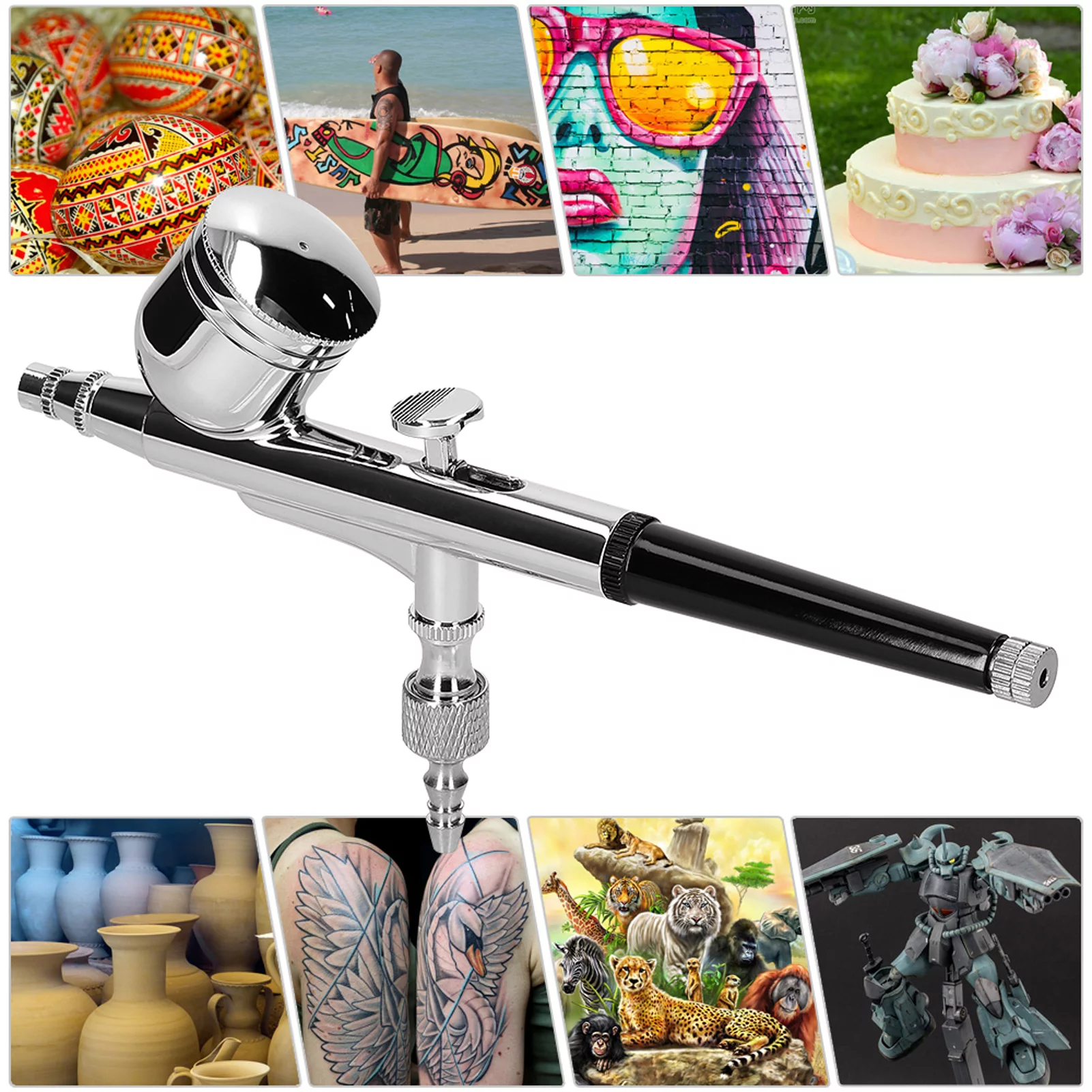 Arealer Multi-purpose Professional 0.3mm Airbrush Air Compressor Kit 20-35PSI Airbrush Pen Air Pump Set for Model Making DIY Art Lacquer