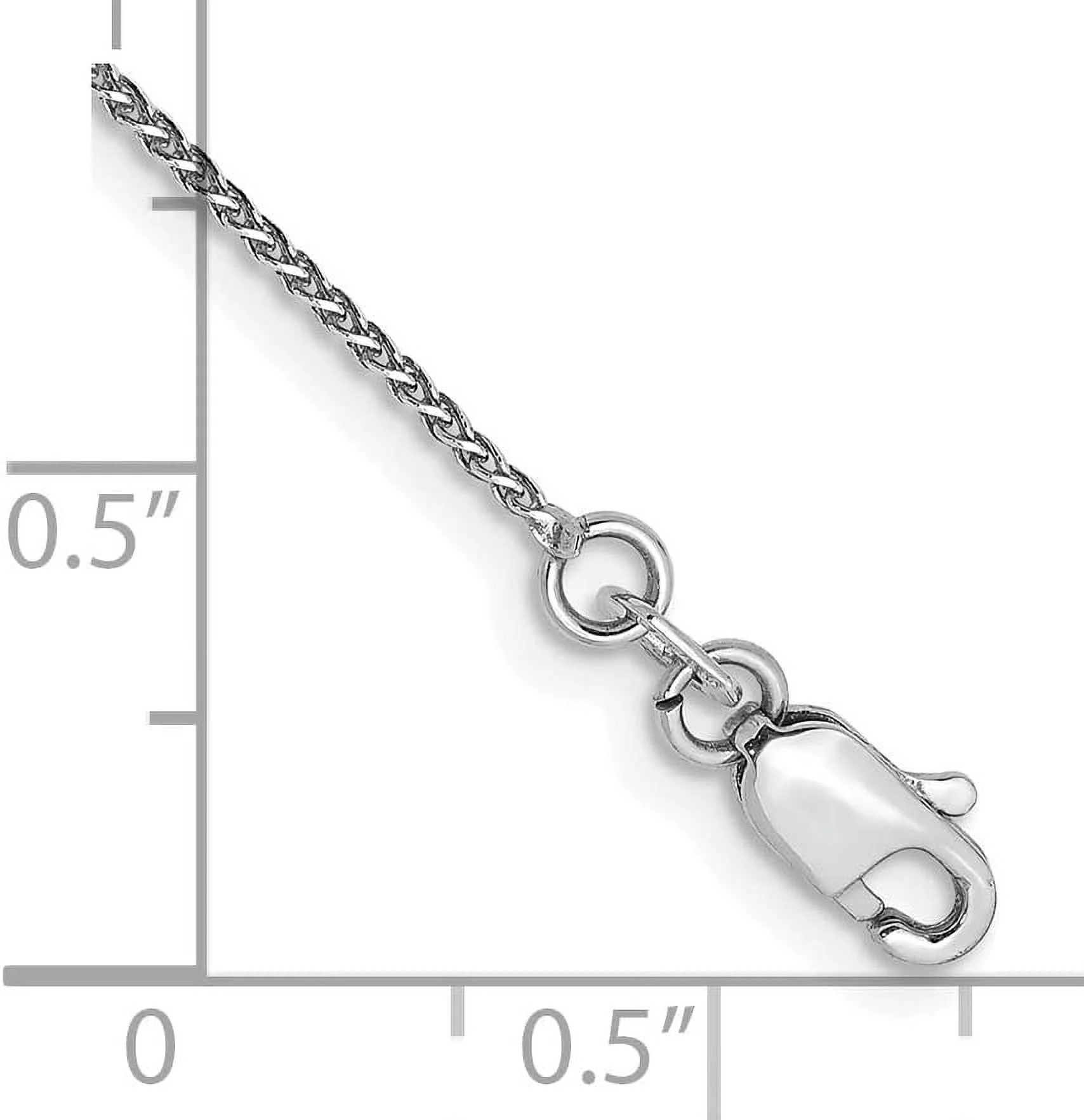 Solid 14K White Gold 1.3mm Diamond-cut Spiga with Lobster Lock Bracelet - 6
