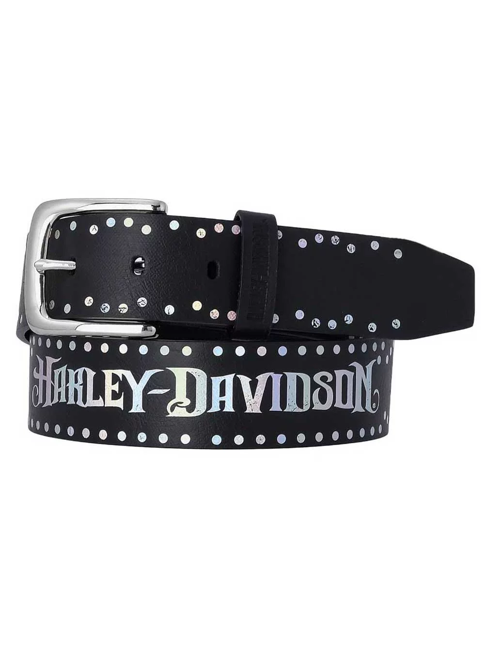 Harley-Davidson Women's Luminess Genuine Leather Belt, Polished Nickel (L), Harley Davidson