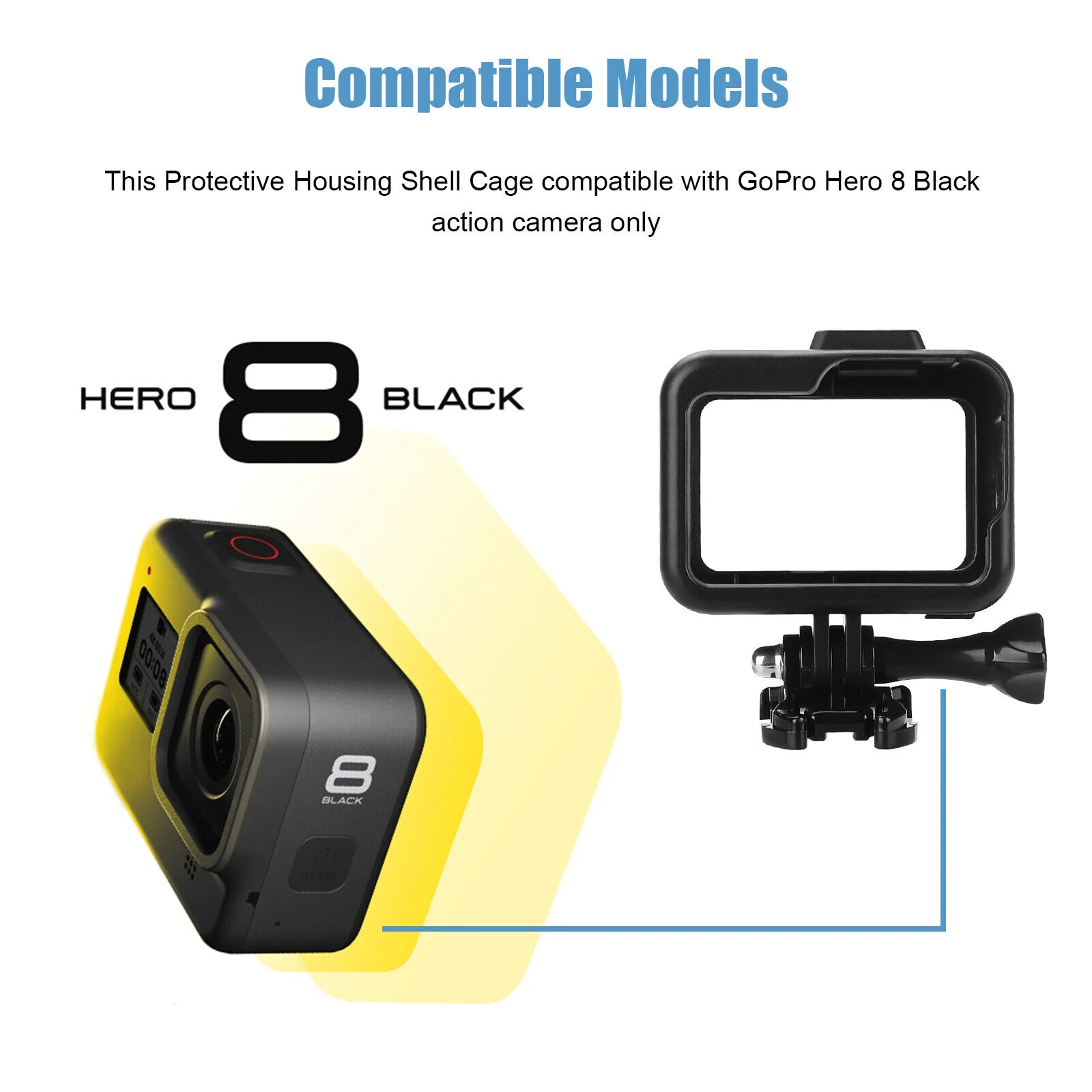 Protective Frame Housing Mount Case Border Shell Cover for GoPro Hero 8 Camera