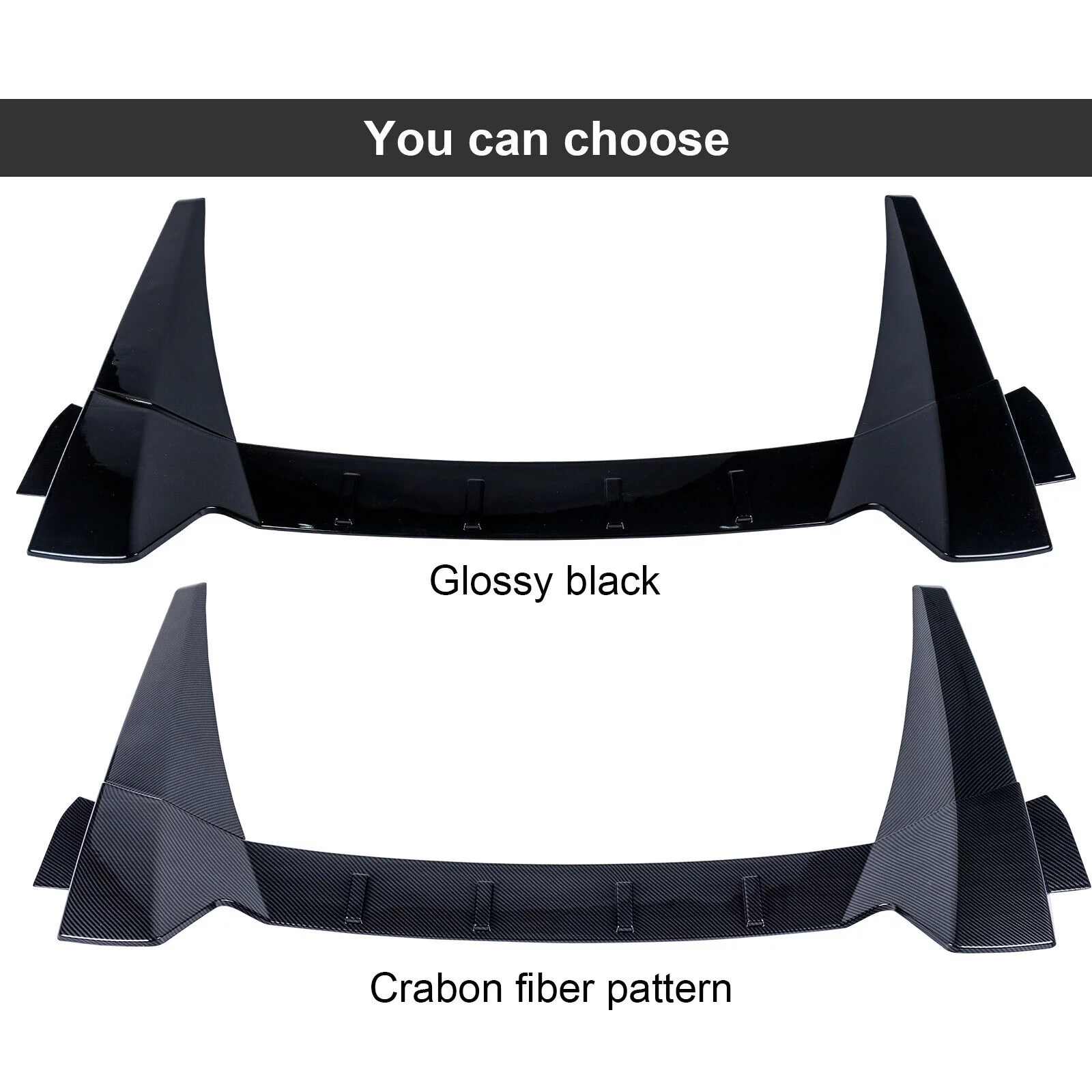 Rear Window Roof Spoiler Fit for Honda Civic 4 Door Sedan 2016-2021 R Style Glossy Black