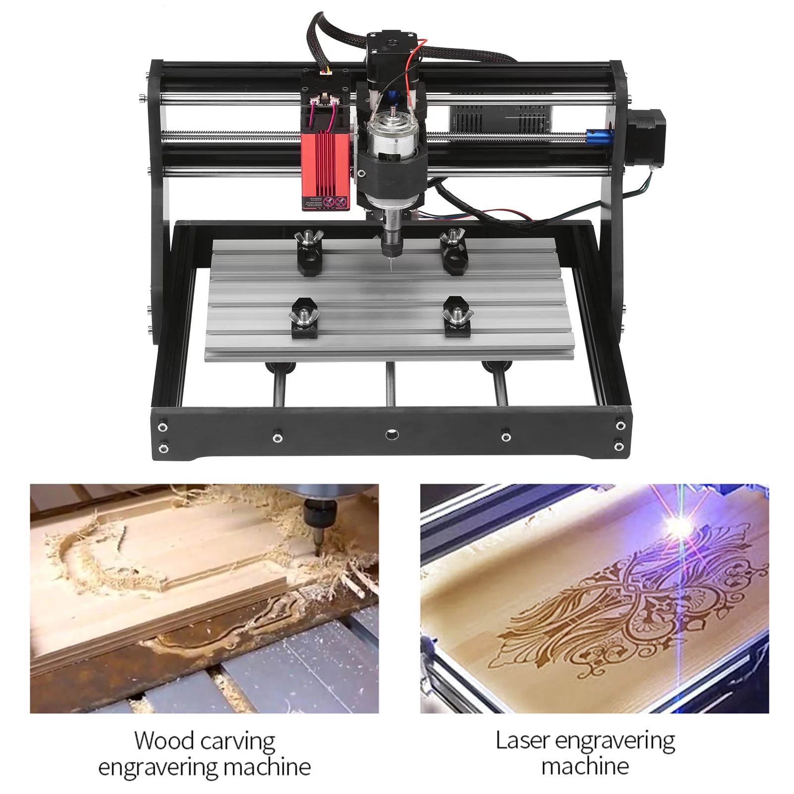 30*18 Pro Router Kit GRBL Control 3 with with Offline Controller 10W Module Acrylic PCB PVC Wood Carving Milling Engraving Machine Engraver XYZ Working Area 300x180x40mm (EU Plug)