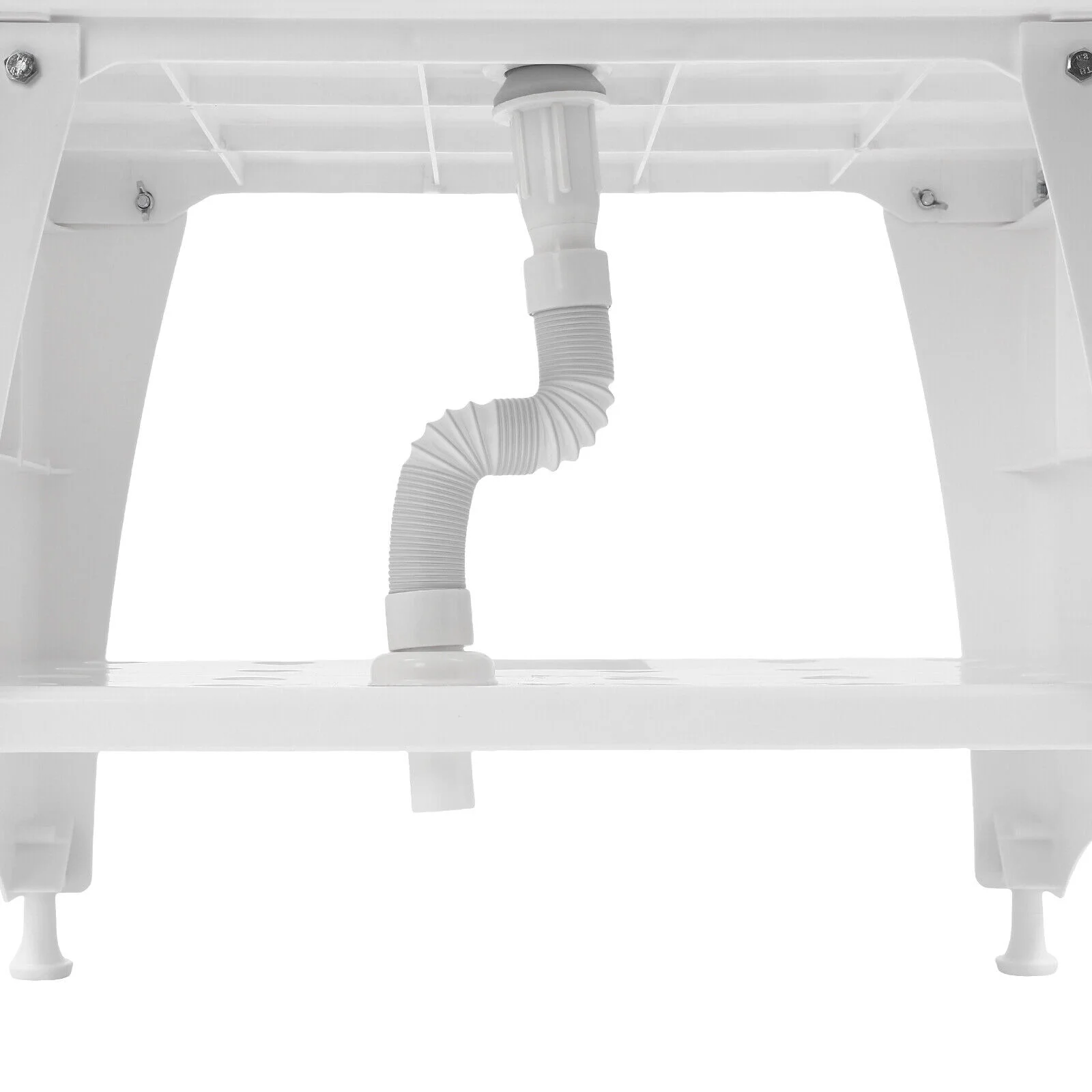 White Utility Sink Laundry Tub Freestanding Sink Wash Station w/ Faucet Home