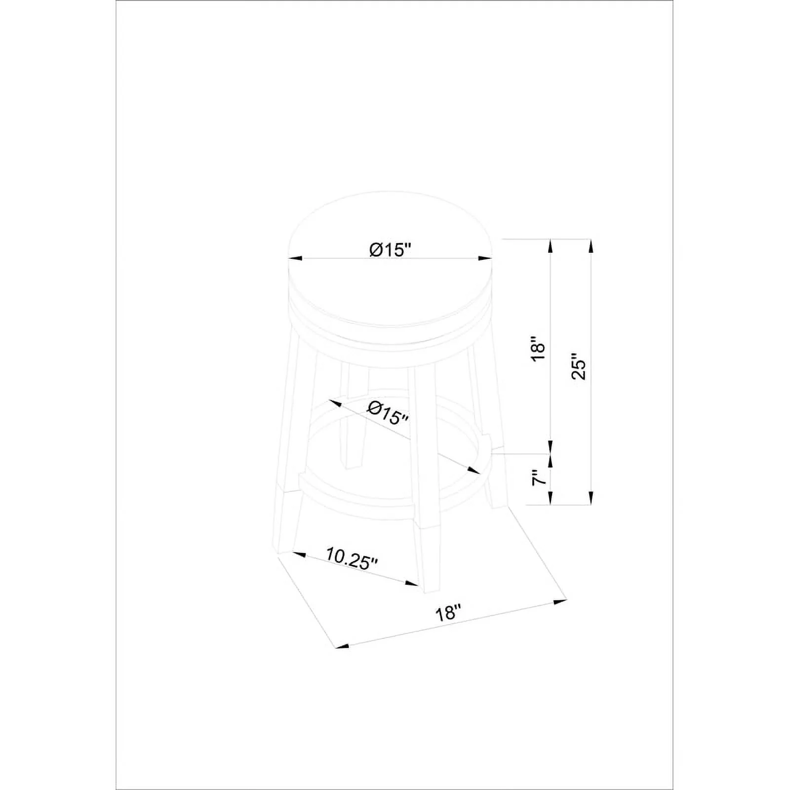 Home Square 3 Piece Solid Wood Swivel Rush Counter Stool Set in Walnut Brown