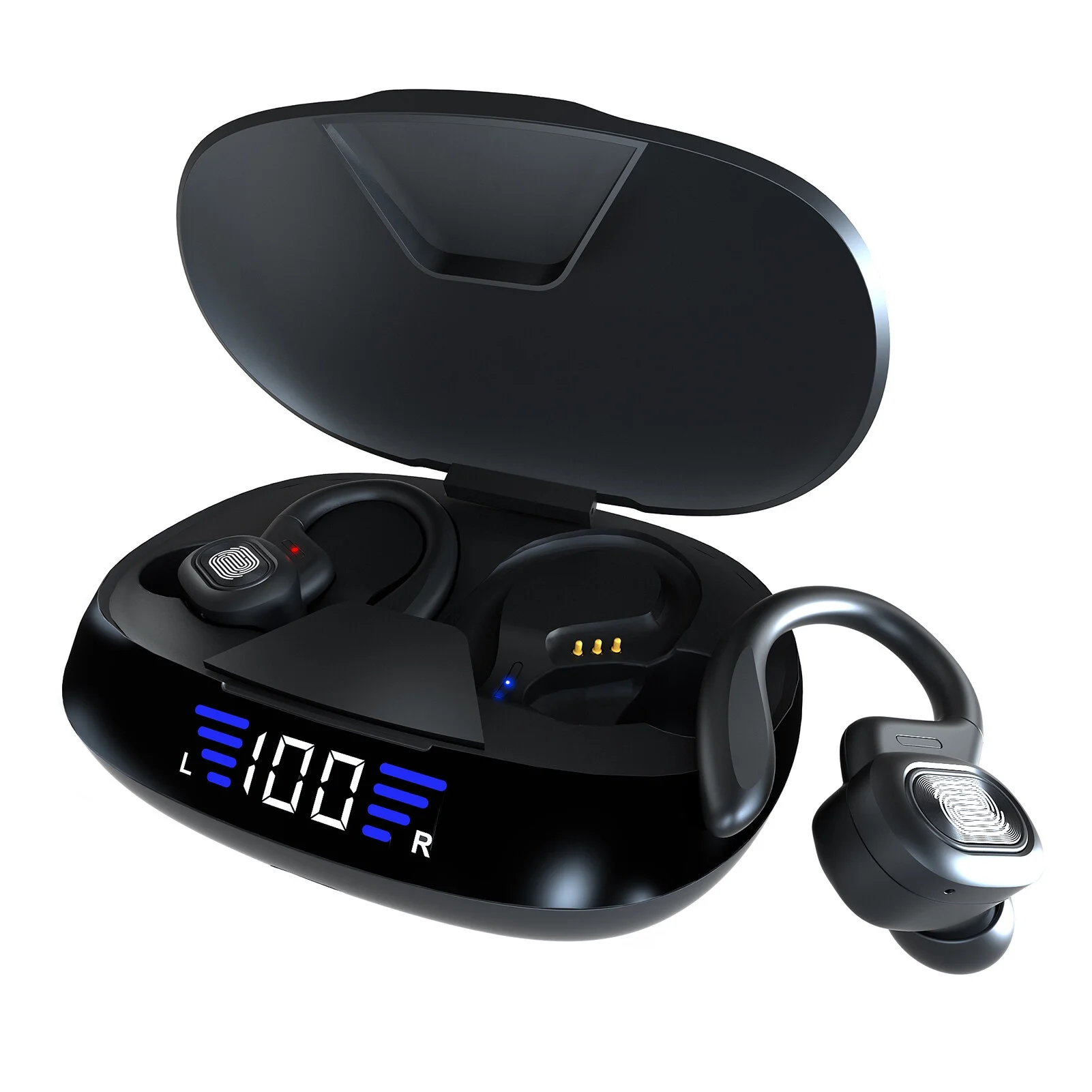 VV2 Cordless BT5.0 Earphones with Recharging Box Sports Earphones Ear Buds with Earhooks
