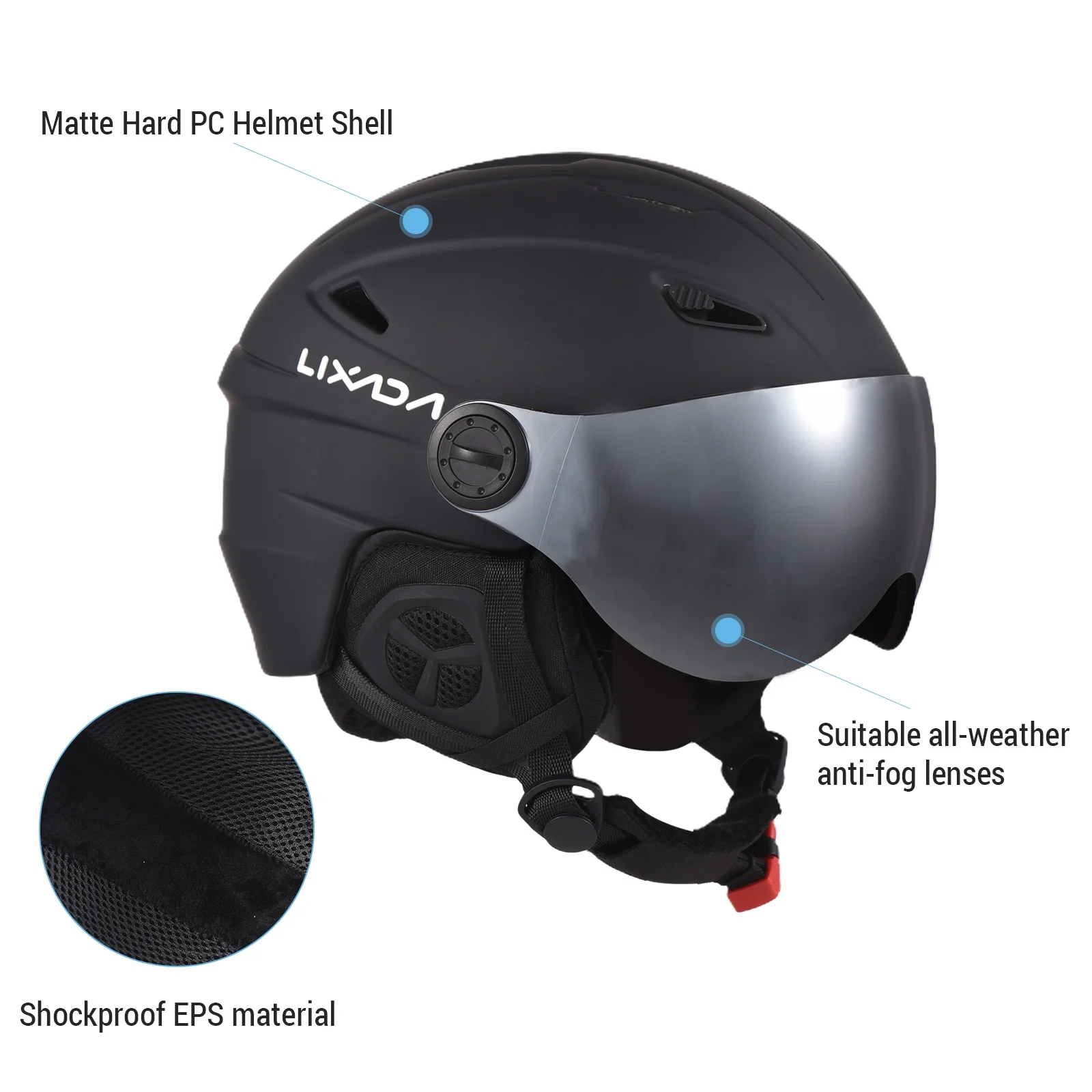 Lixada Winter Safety Equipment Ski Helmet Snowboarding Protective Gear for Head Protection in Snow