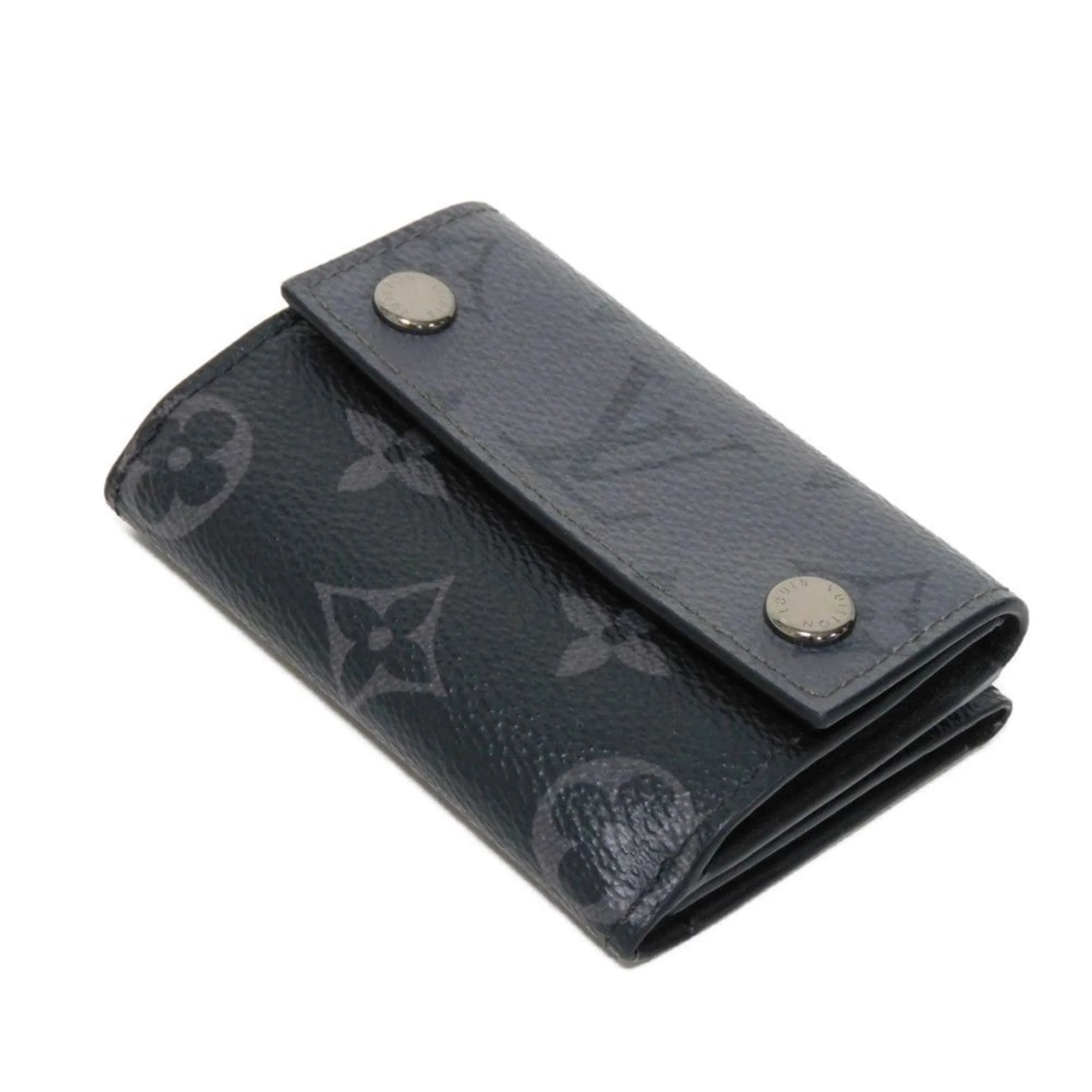 Pre-Owned LOUIS VUITTON Trifold Wallet Discovery Compact W Snap RFID Monogram Eclipse Reverse Noir M45417 Men's Billfold (Good)