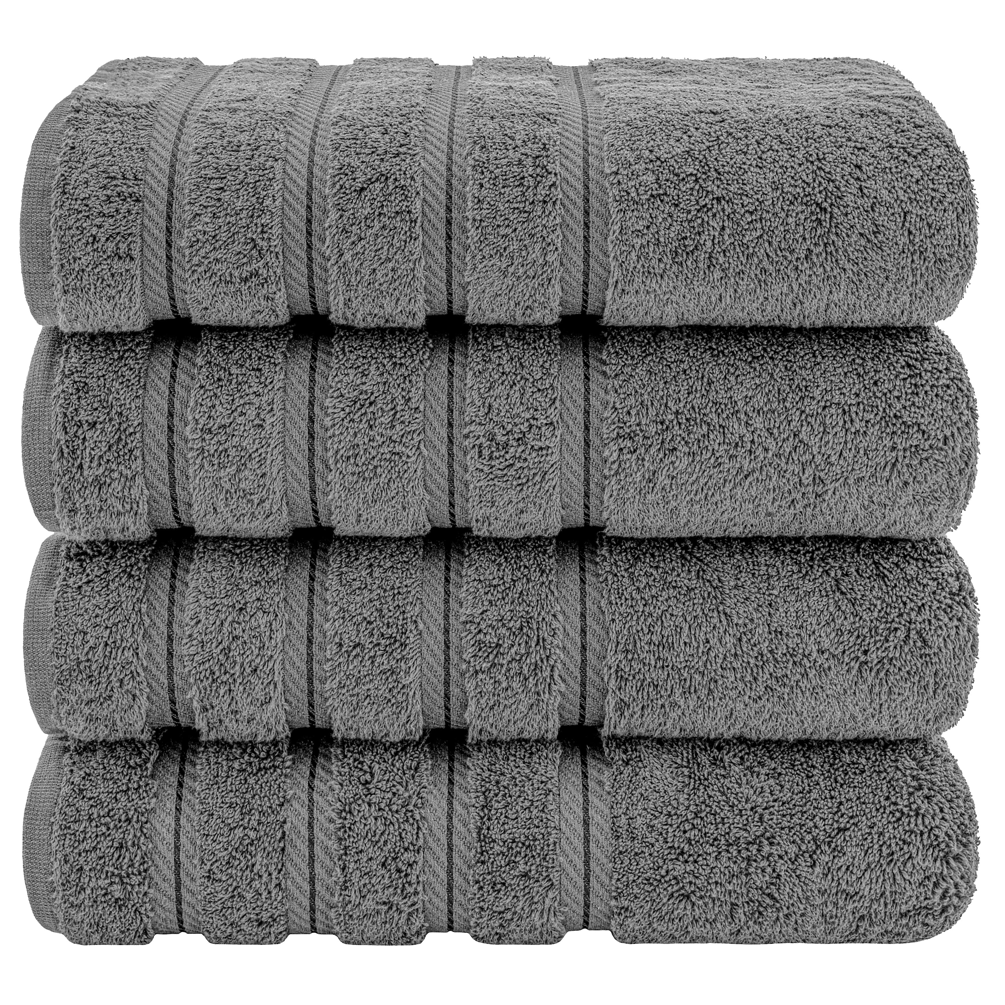 American Soft Linen Gray Bath Towel Set 100% Turkish Cotton Towels for Bathroom 4 Piece