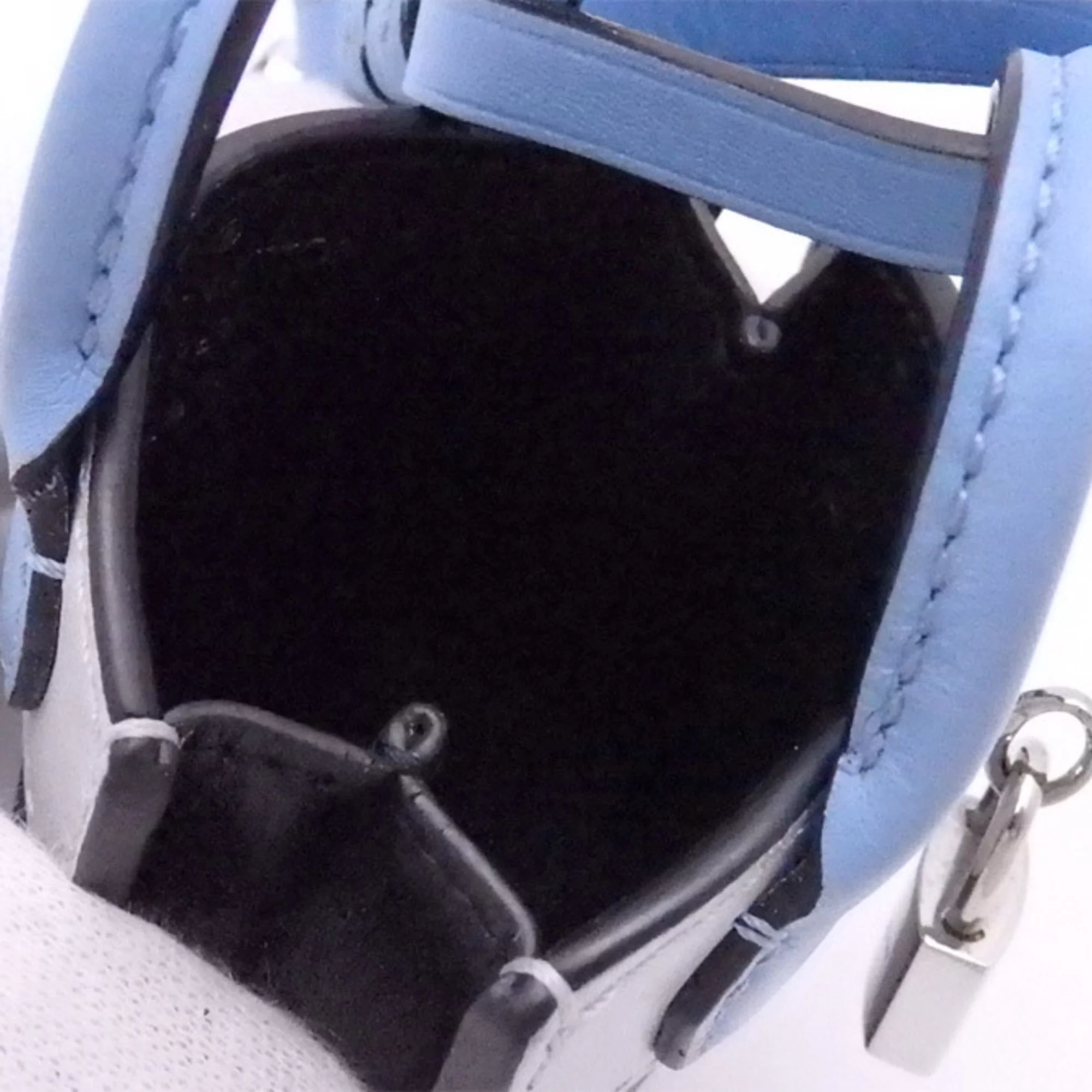 Pre-Owned Louis Vuitton LOUIS VUITTON Bag Charm Key Ring City Steamer Black x Silver Leather MP1789 (Good)