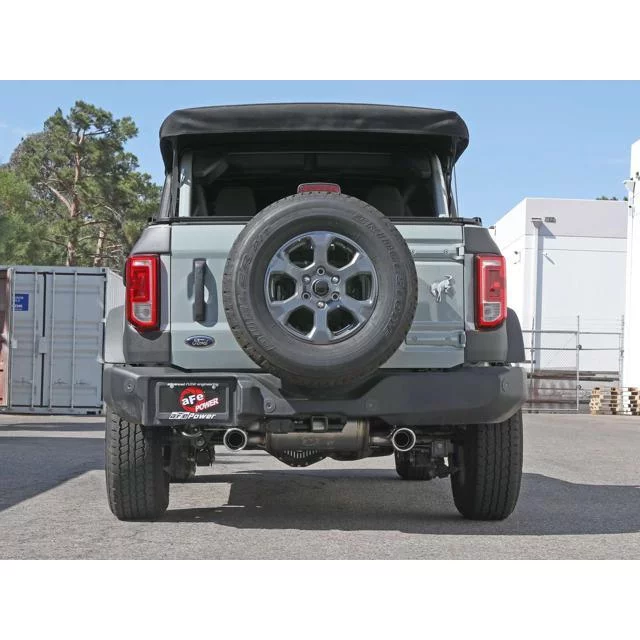 aFe Power Vulcan Series 3 IN to 2-1/2 IN Stainless Steel Cat-Back Exhaust System Polished Fit Ford Bronco 21-22 L4-2.3L (t)/V6-2.7L (tt) 49-33138-P
