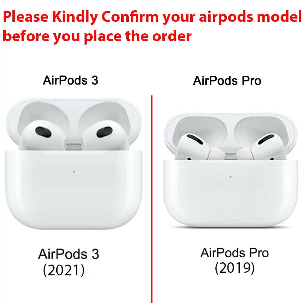 NIFFPD Apple AirPods Case, Full-Body Hard Silicone Shockproof AirPods Case Cover Airpods Pro Red