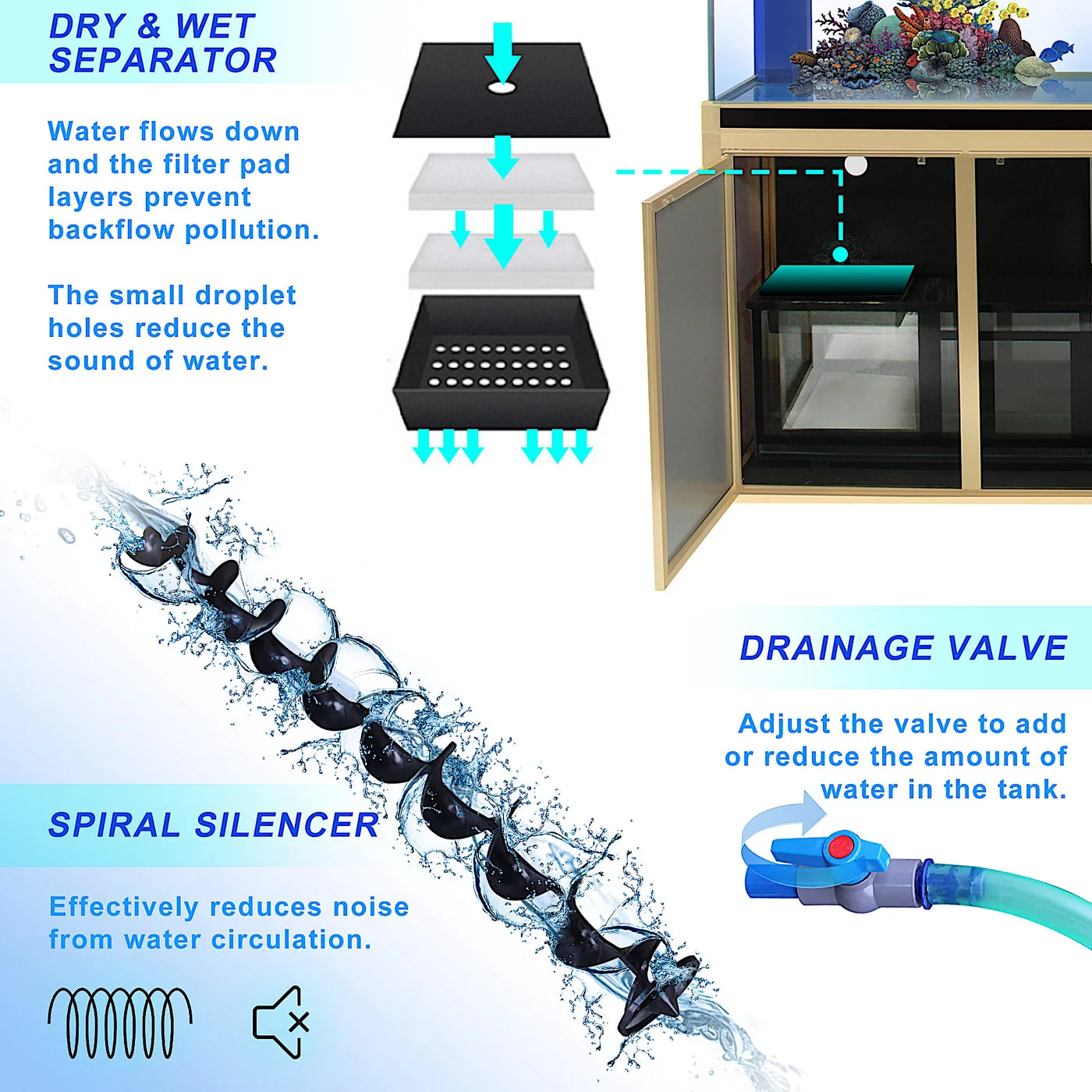 Aqua Dream 135 Gallon Tempered Glass All-in-one Aquarium Darkwood