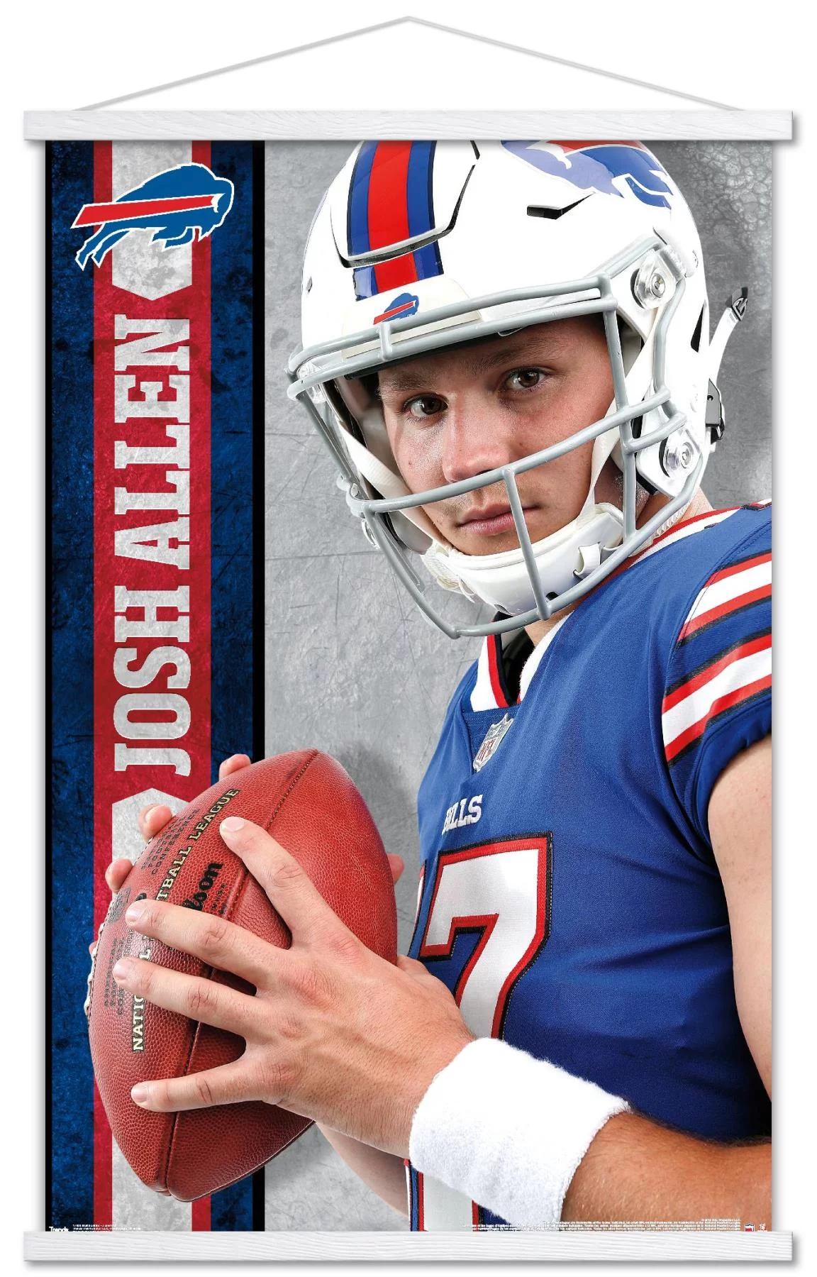 NFL Buffalo Bills - Josh Allen 18 Wall Poster with Wooden Magnetic Frame, 22.375