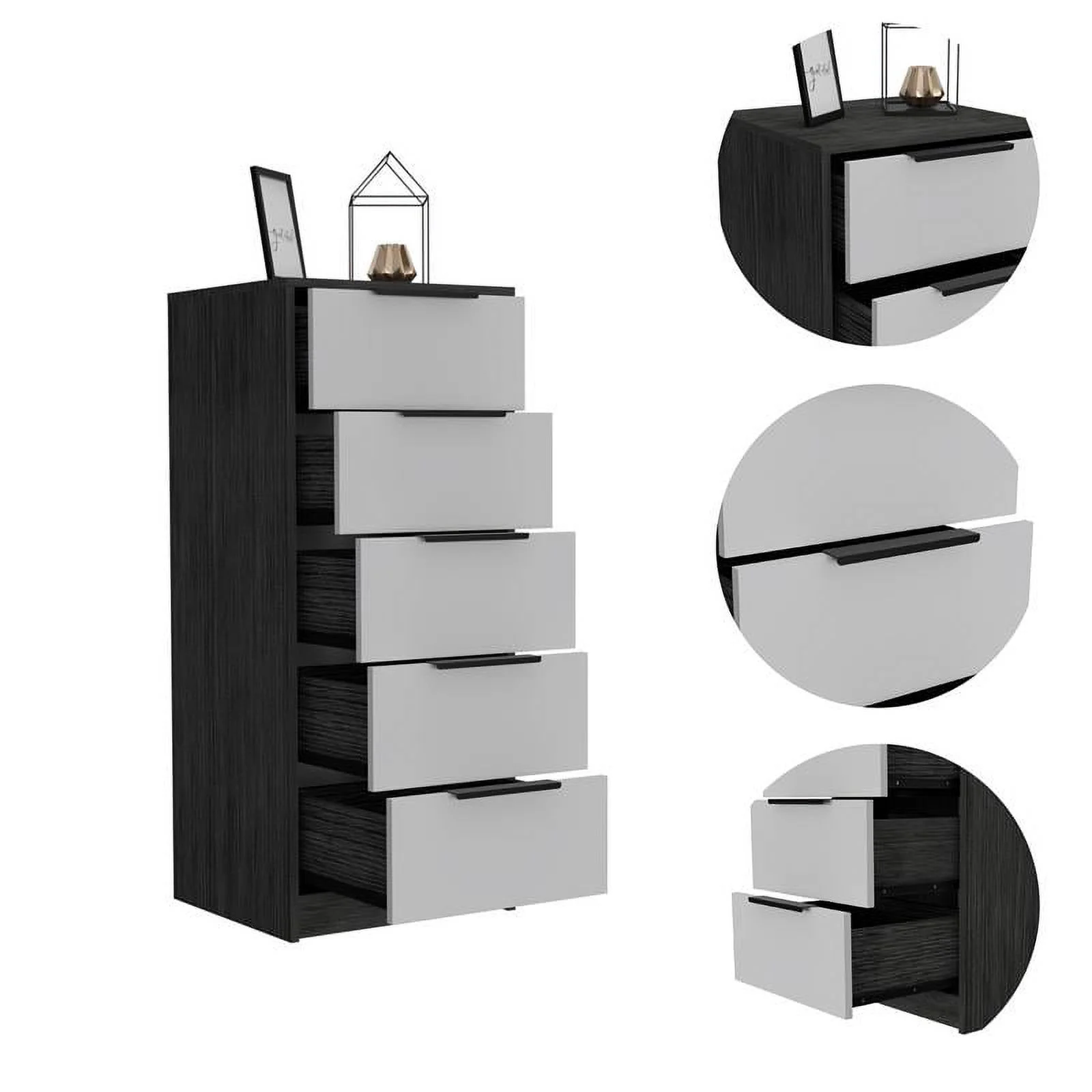 Home Square 2-Piece Set with 3 Drawer Dresser and 5 Drawer Dresser In Smoky Oak