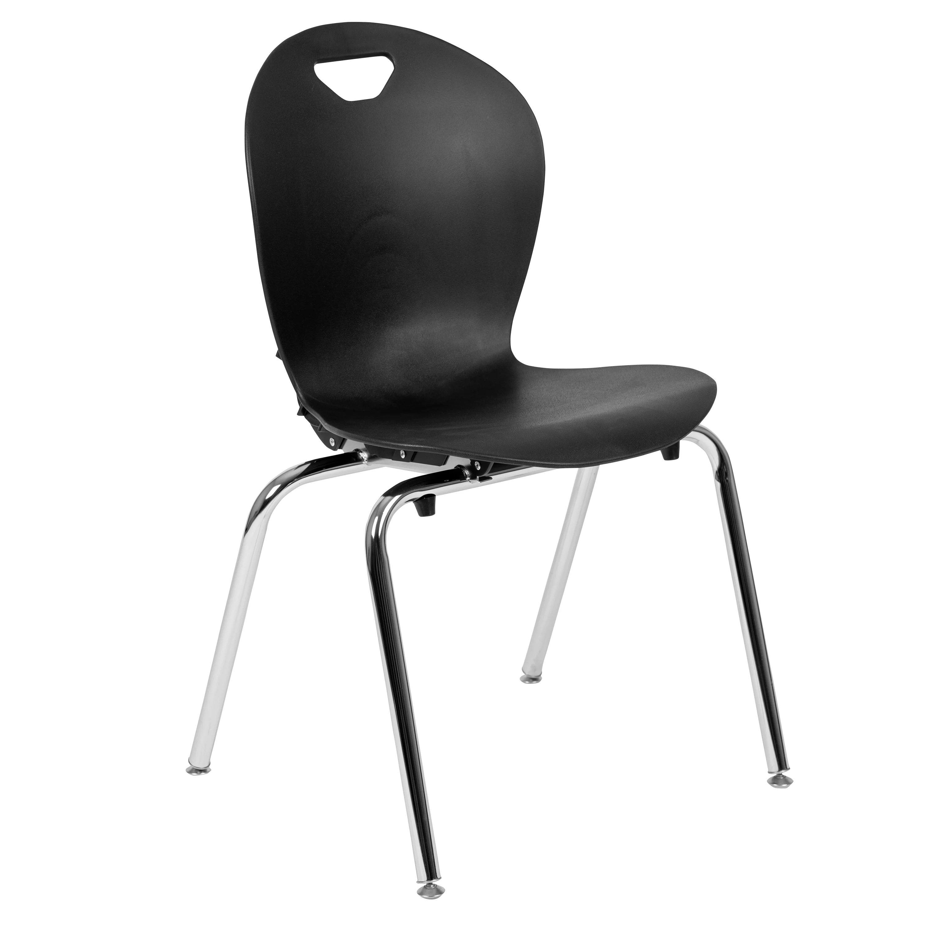 Emma + Oliver Titan Black Student Stack School Chair - 18-inch